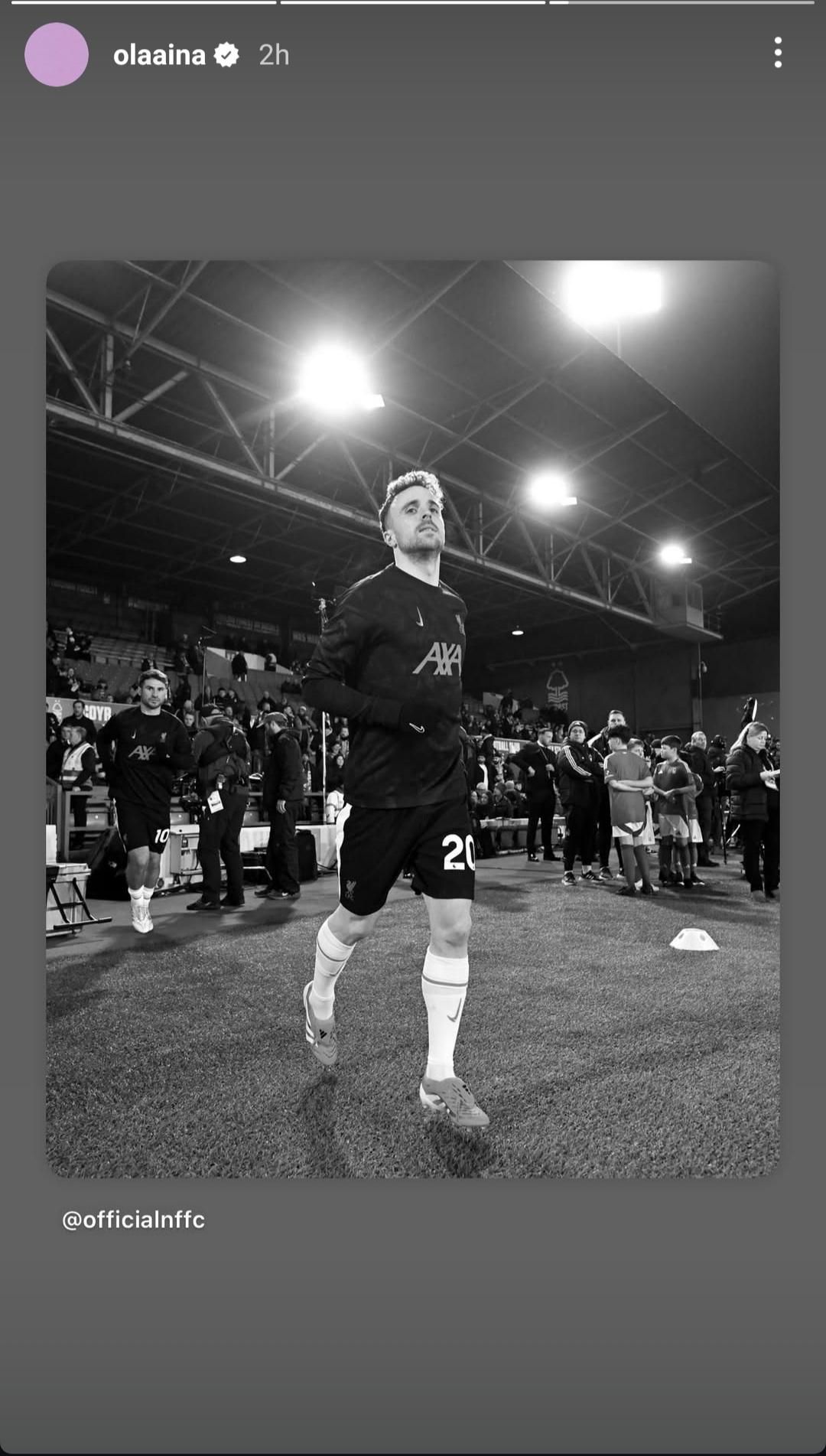 Late Liverpool striker Diogo Jota (IG)