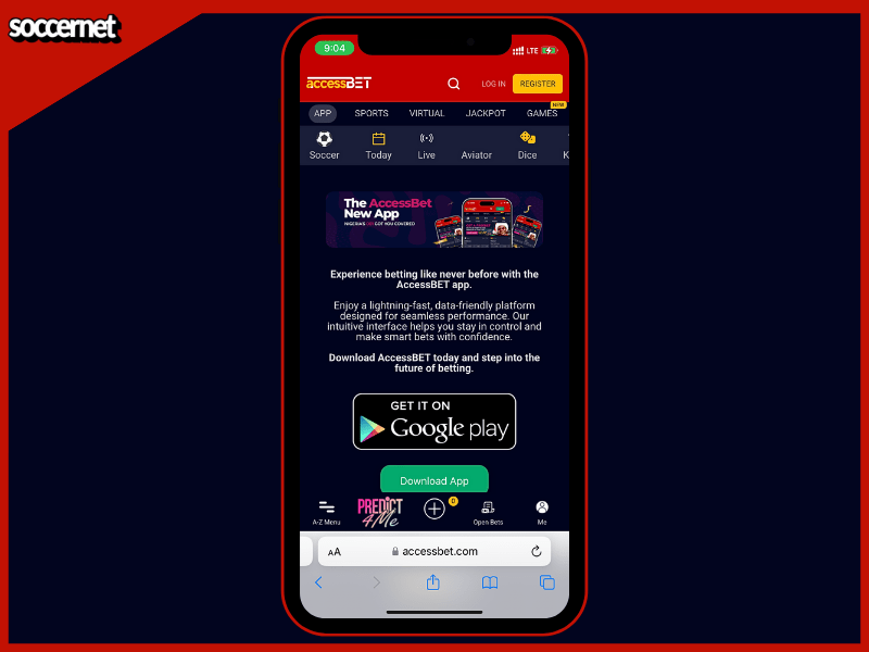 How to download the accessbet app from the website