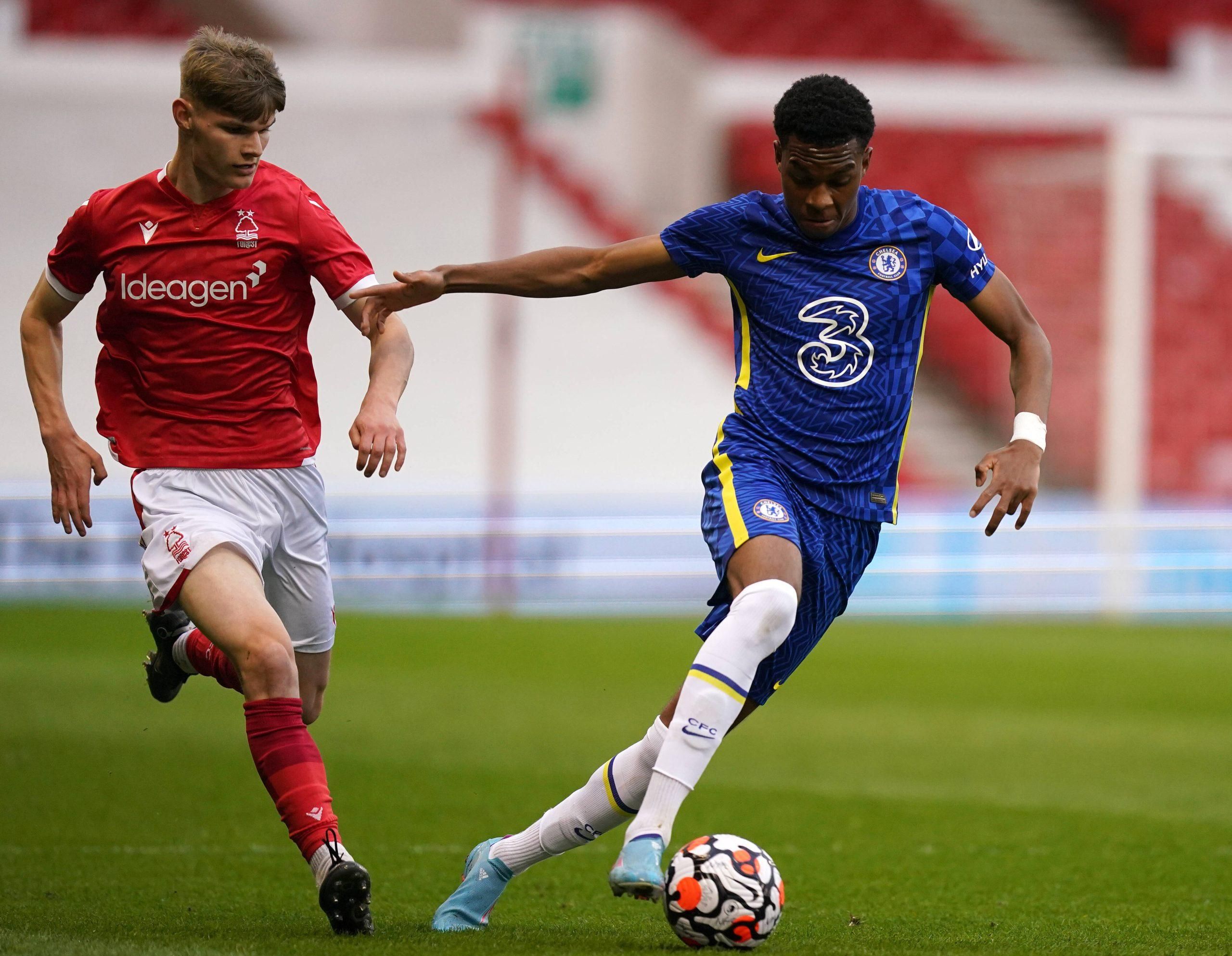 The City Ground Nottingham Kyle McAdam and Chelsea's Malik Mothersille