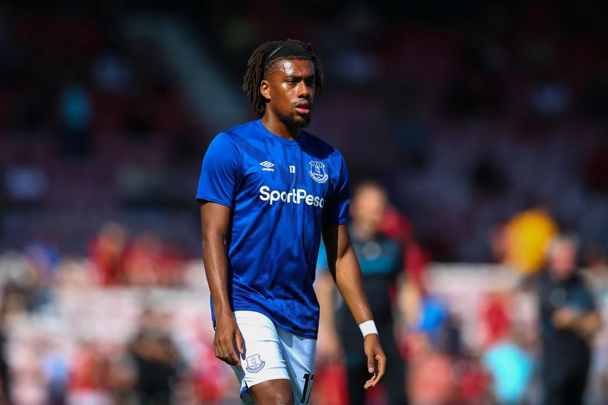 Alex Iwobi of Everton during the pre-match warm-up during the Premier League match at the Vitality Stadium