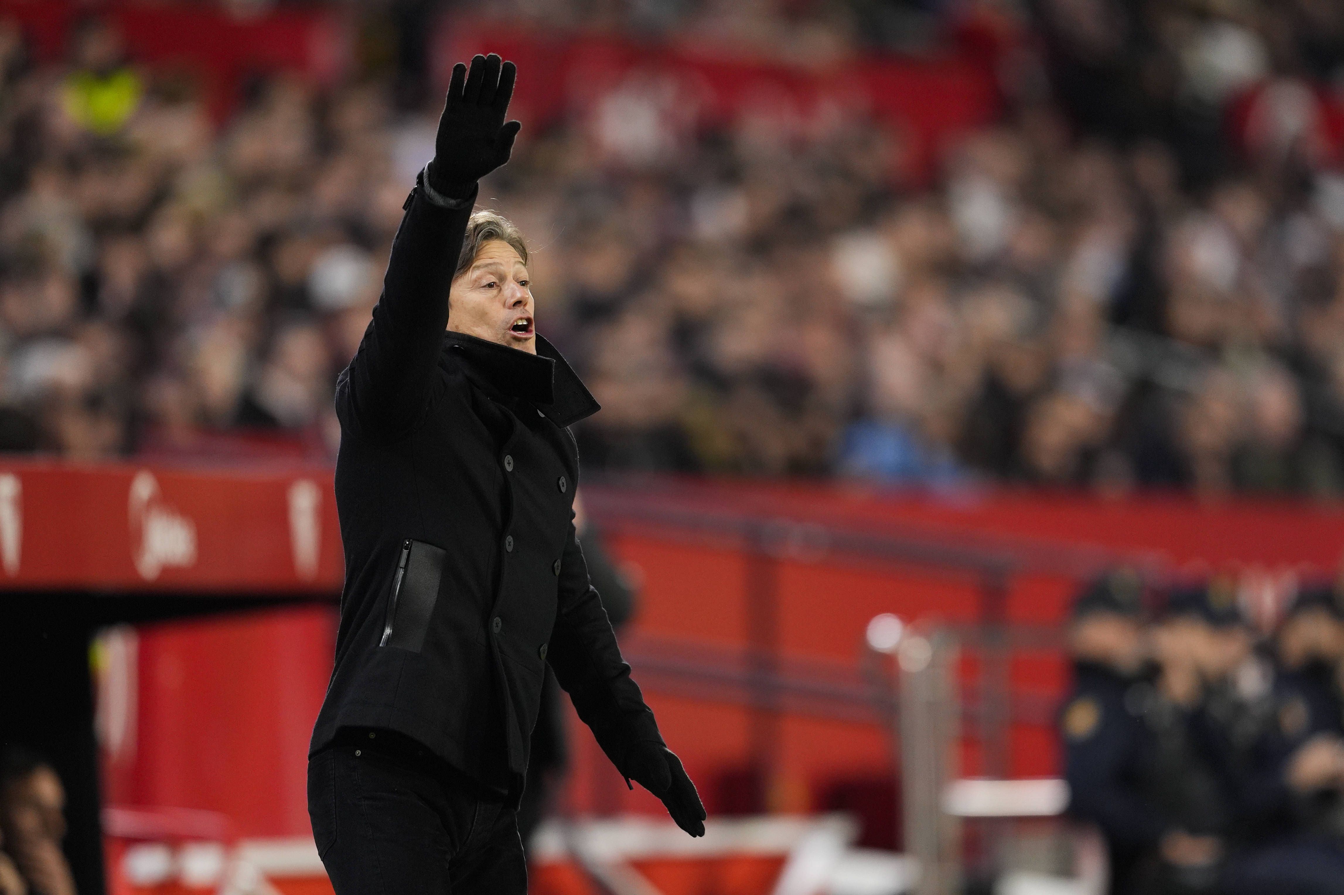Matias Almeyda, gestures during the Spanish league match played between Sevilla FC and Athletic Club