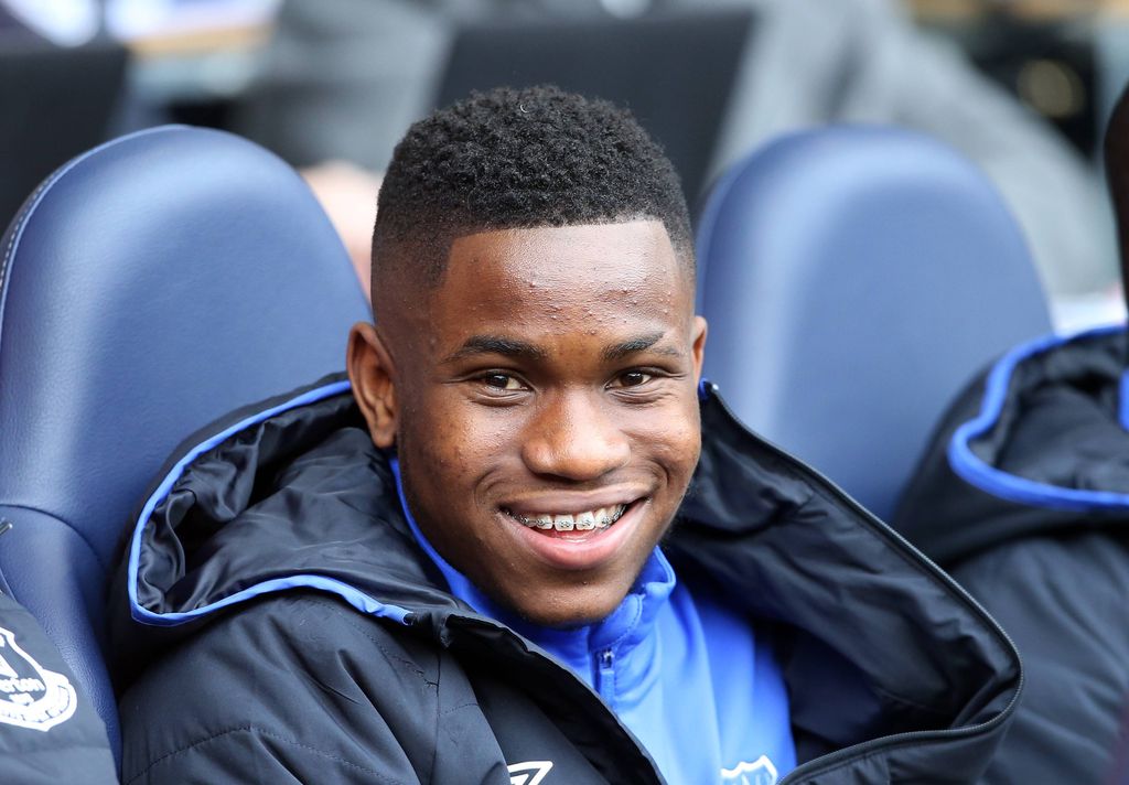 Everton's Ademola Lookman looks on from the bench during the Premier League match at the White Hart Lane Stadium, London