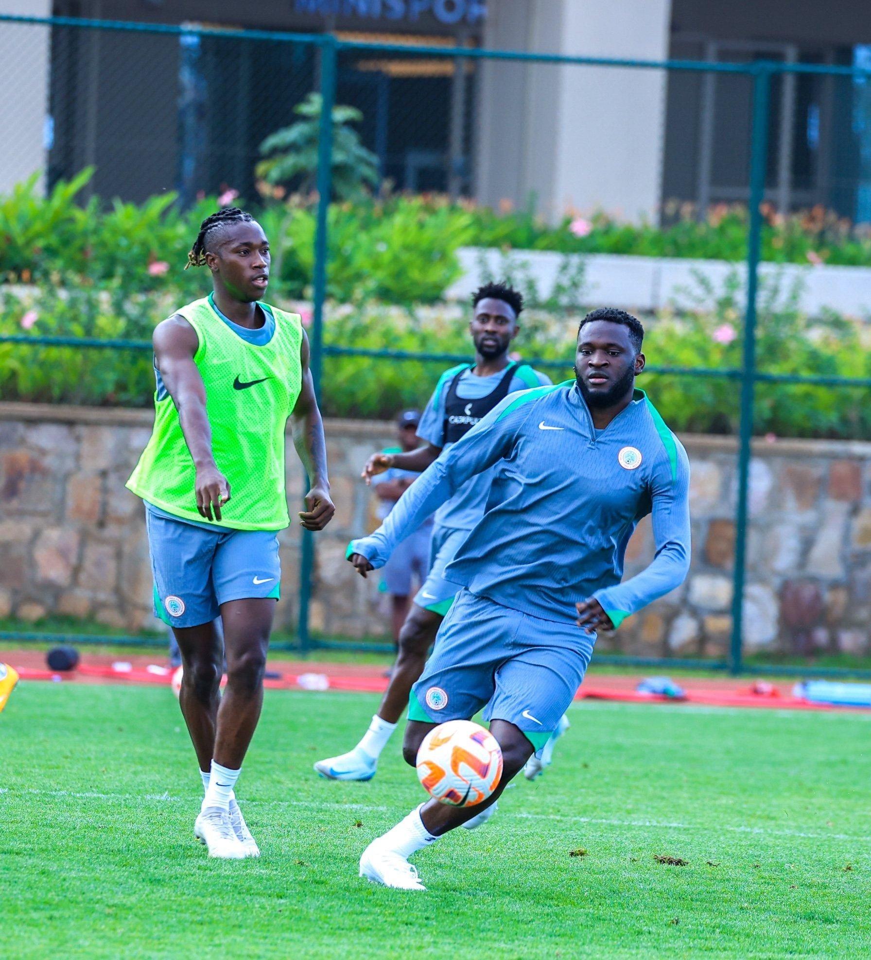 Papa Daniel during Super Eagles training 