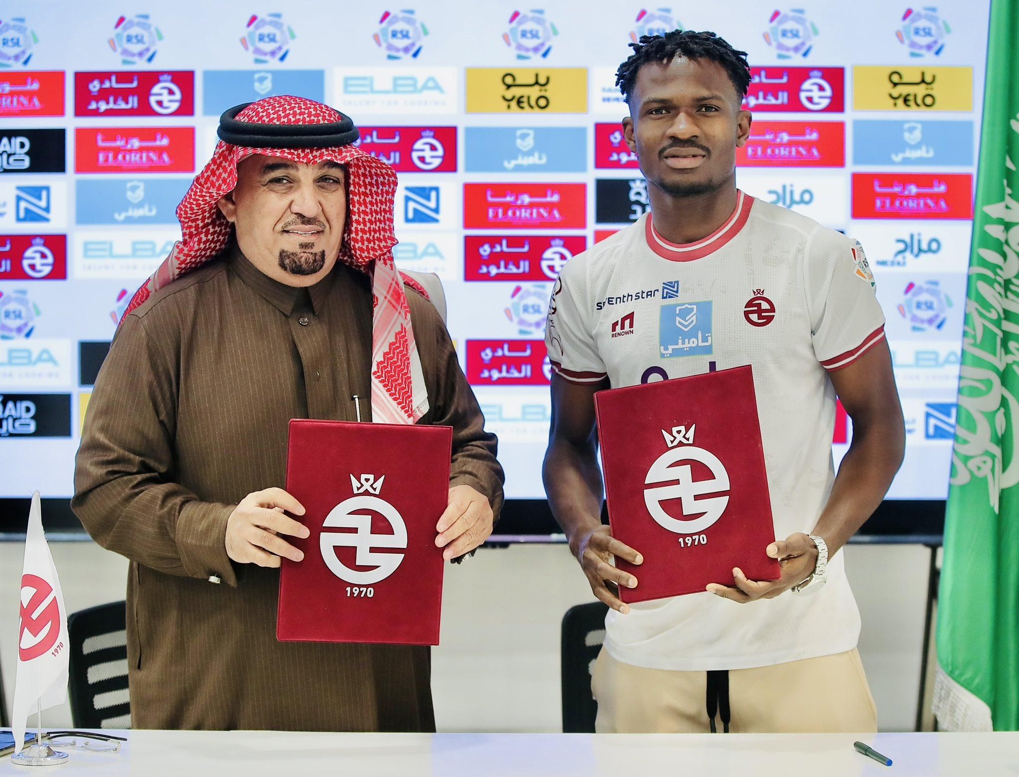 Al Kholood sign young Nigerian talent Ambrose Ochigbo from ES Zarzis. Photo Credit - Al Kholood