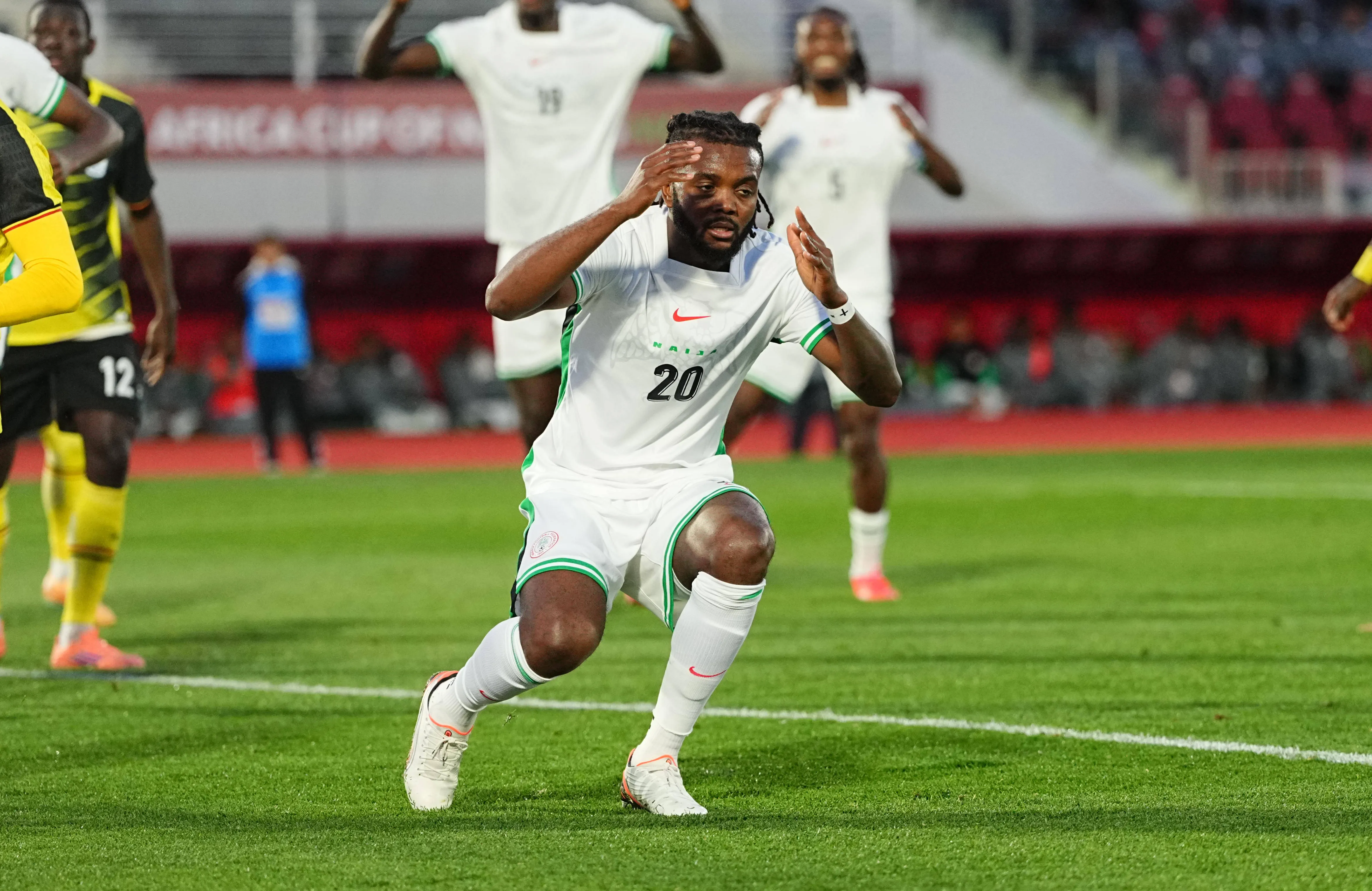 Chidozie Collins Awaziem in action for Nigeria