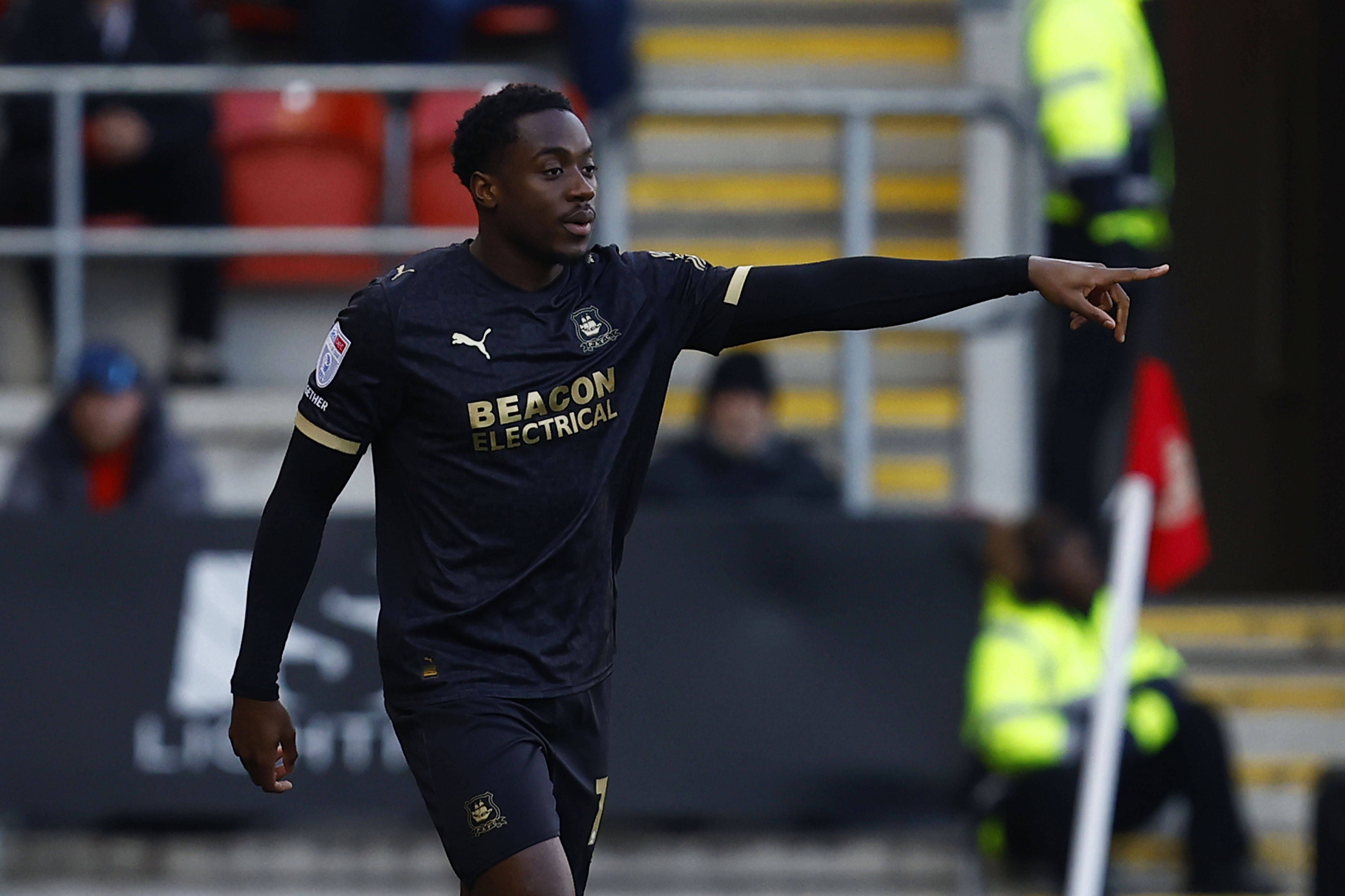 Owen Oseni of Plymouth Argyle during the EFL League One Match against Rotherham United