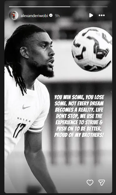 Alex Iwobi's post on Instagram