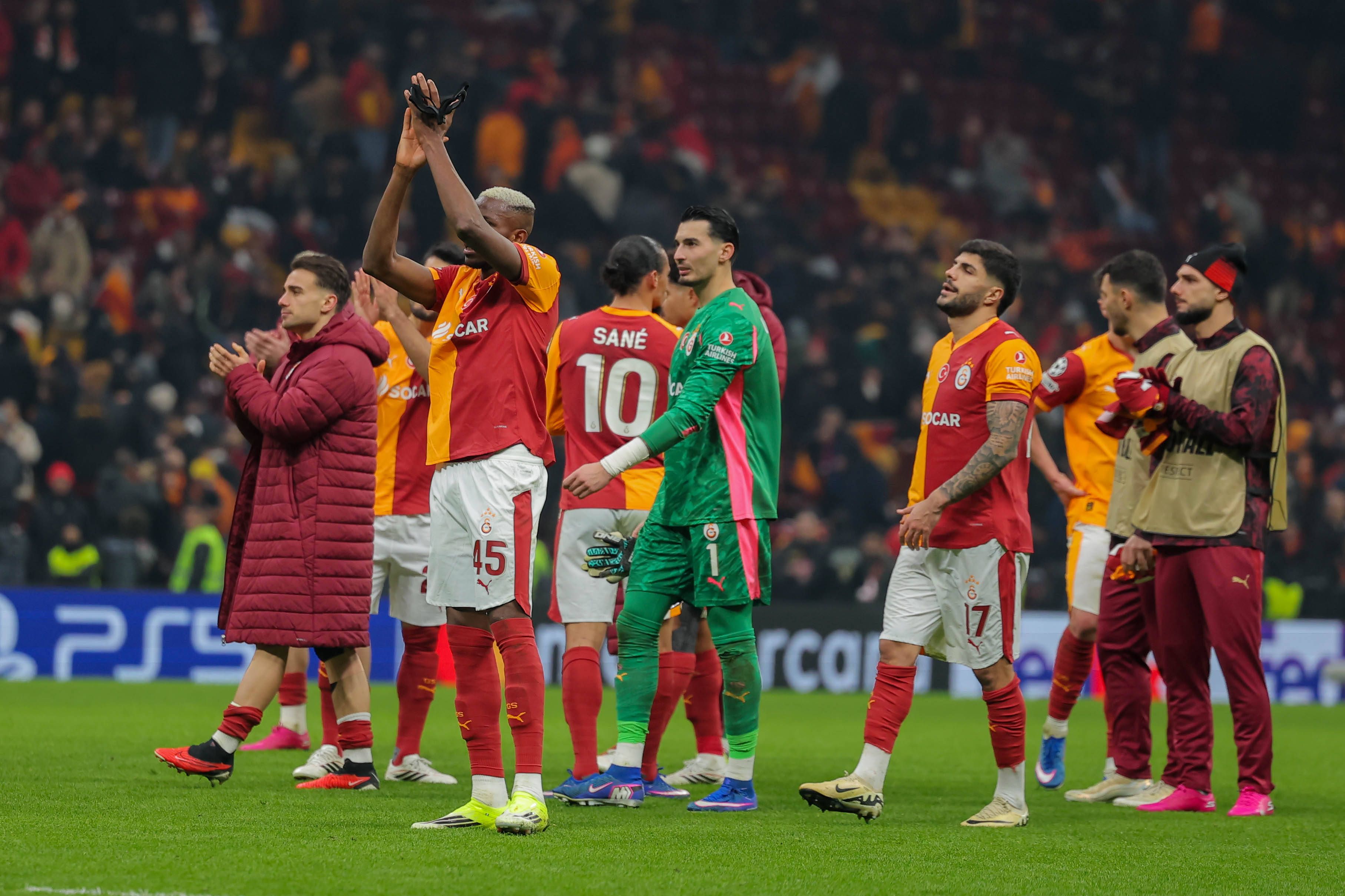 Victor Osimhen, Ilkay Gundogan, Leroy Sane, Gabriel Sara, Eren Elmali, during the UEFA Champions League match between Galatasaray SK and Atletico de Madrid 