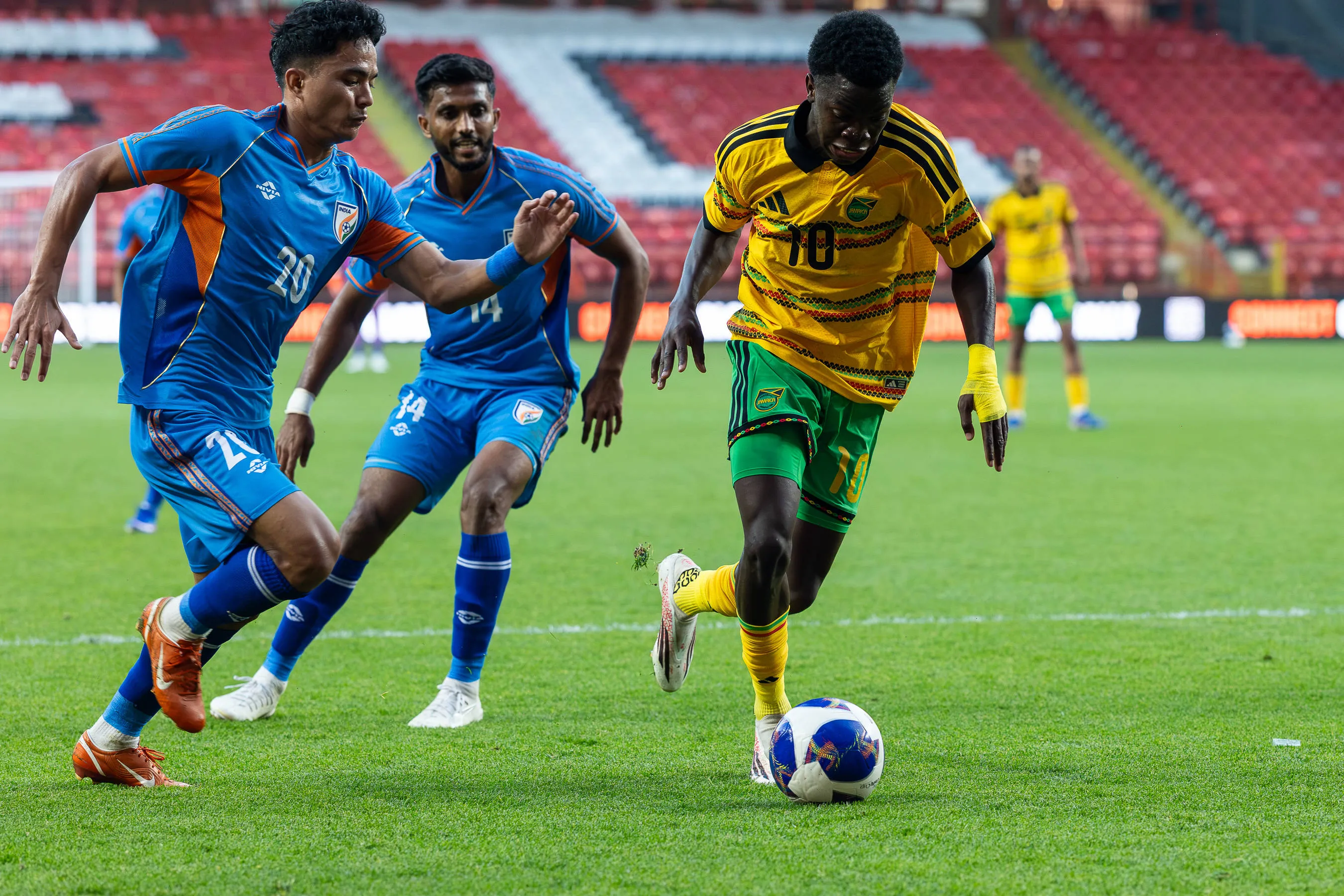 Jamaica forward Kaheim Dixon during the Unity Cup London 2026 match against India