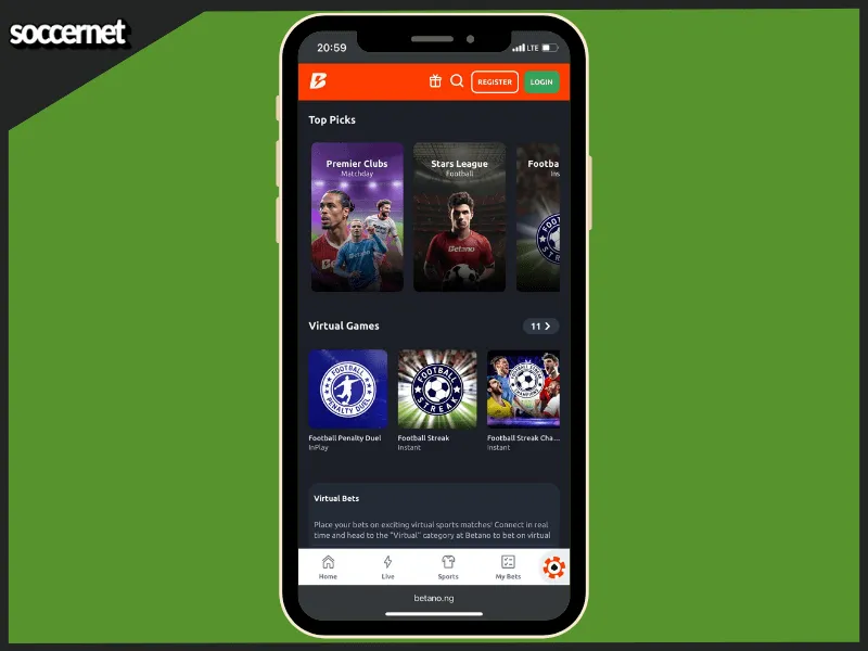 Betano offers a smooth interface on mobile, desktop and app