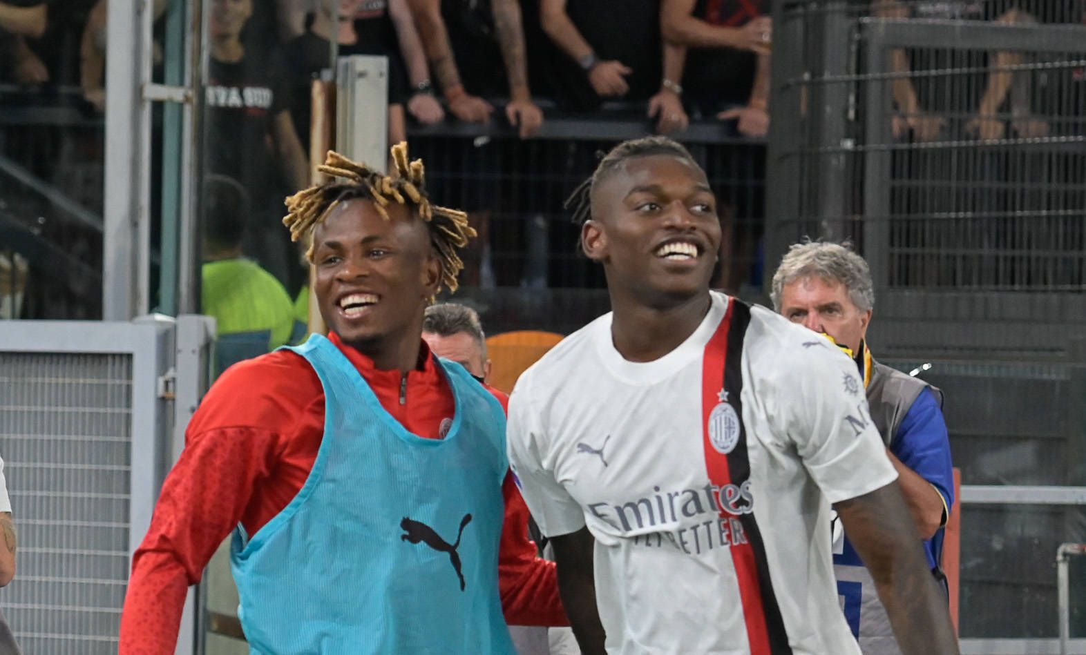 AC Milan teammates Samuel Chukwueze (Nigeria) and Rafael Leao (Portugal)
