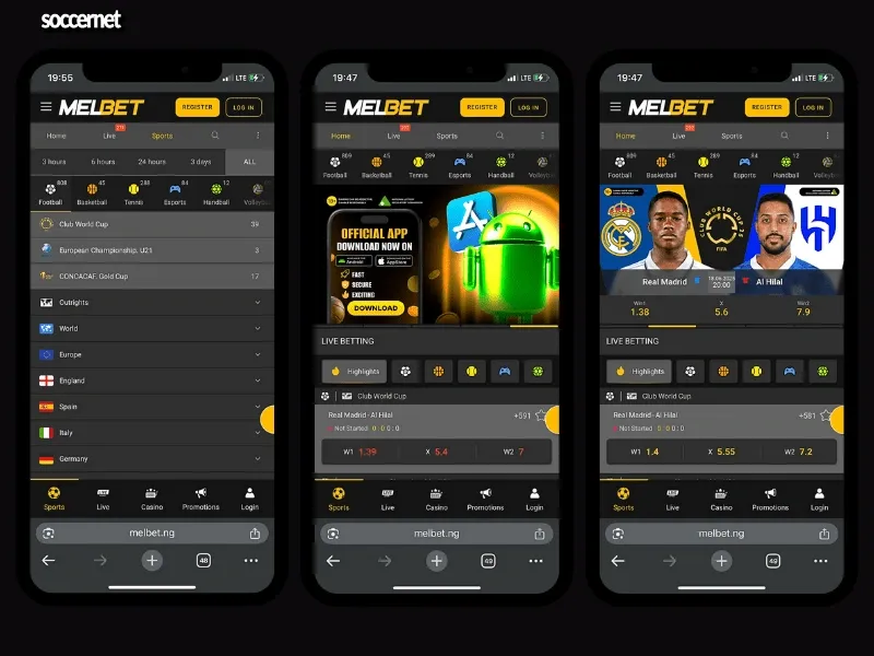 Melbet sports betting interface and features in Nigeria.