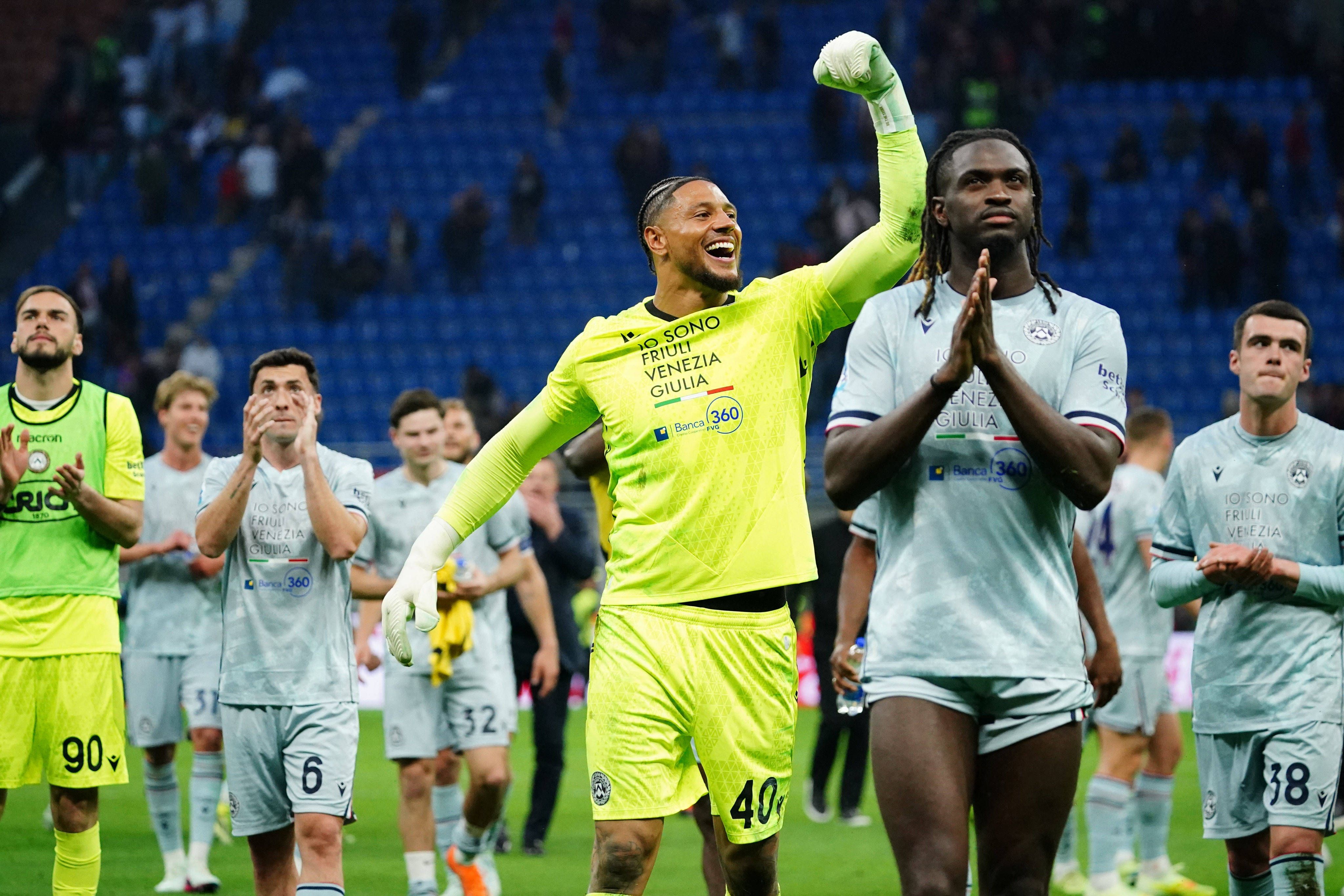 Maduka Okoye in action for Udinese against AC Milan