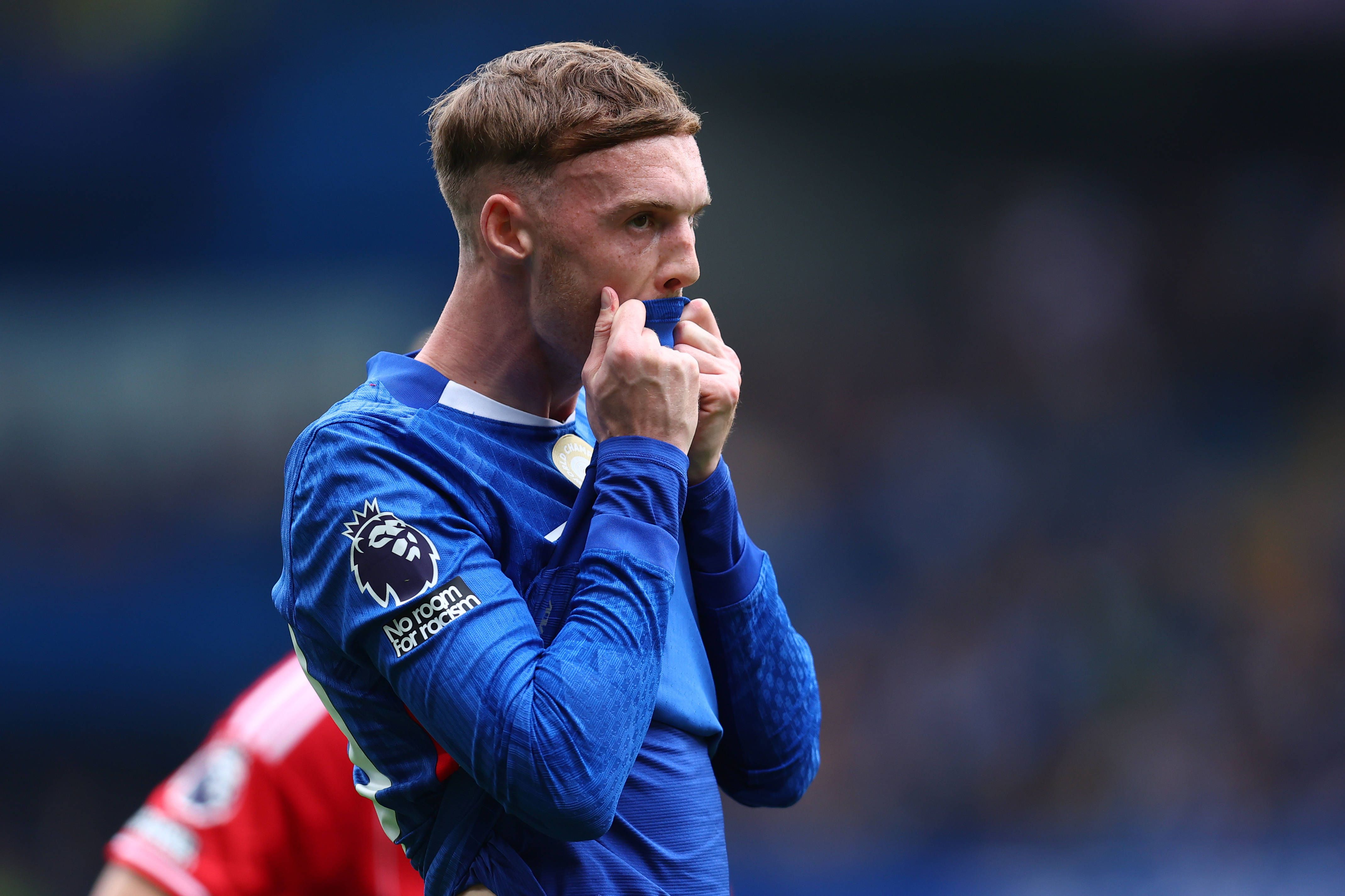 Cole Palmer of Chelsea looks dejected during the Chelsea vs Nottingham Forest