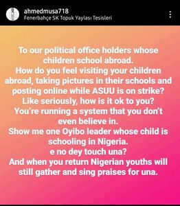 Ahmed Musa's Instagram post