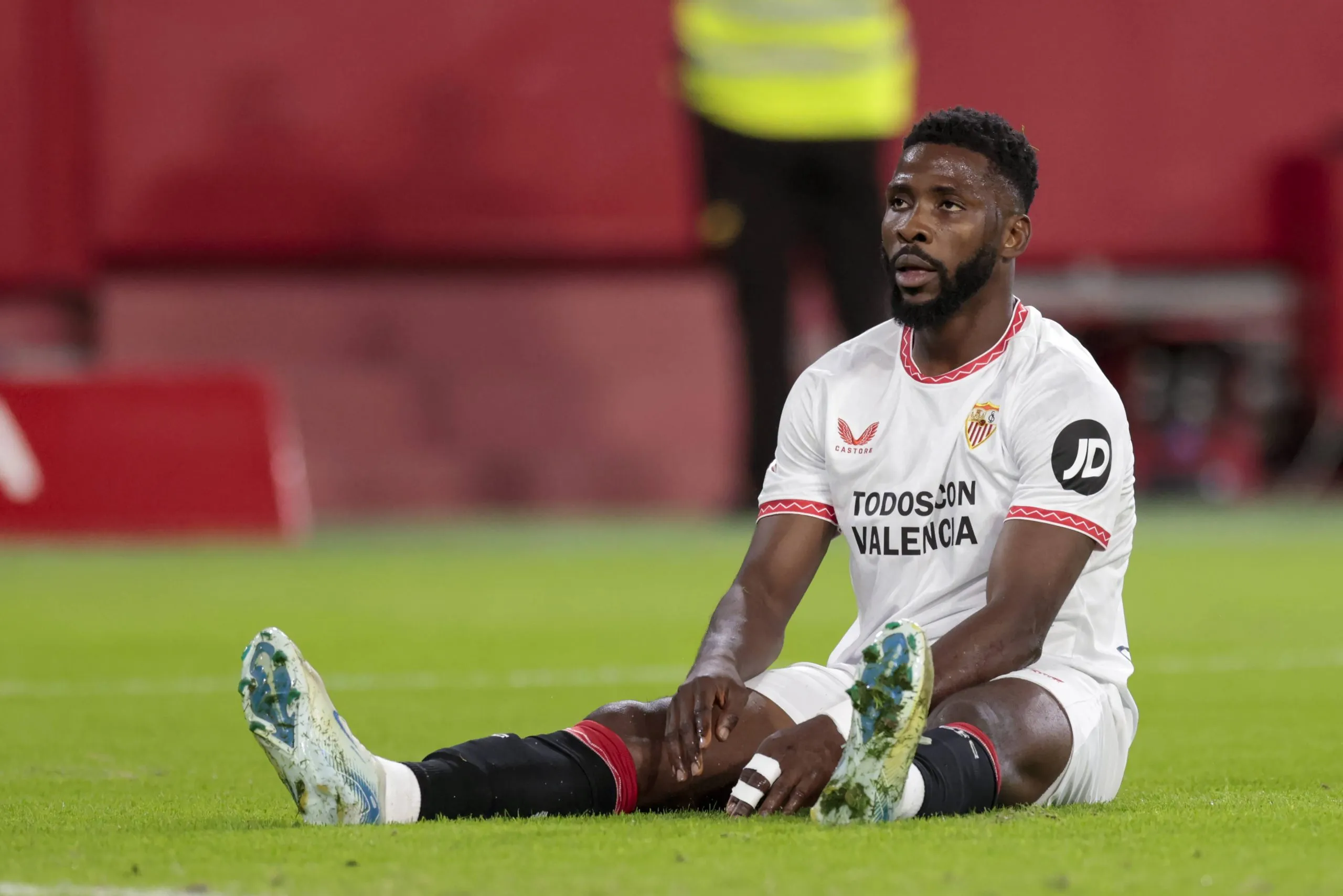 Kelechi Iheanacho disappointed during a match for Sevilla
