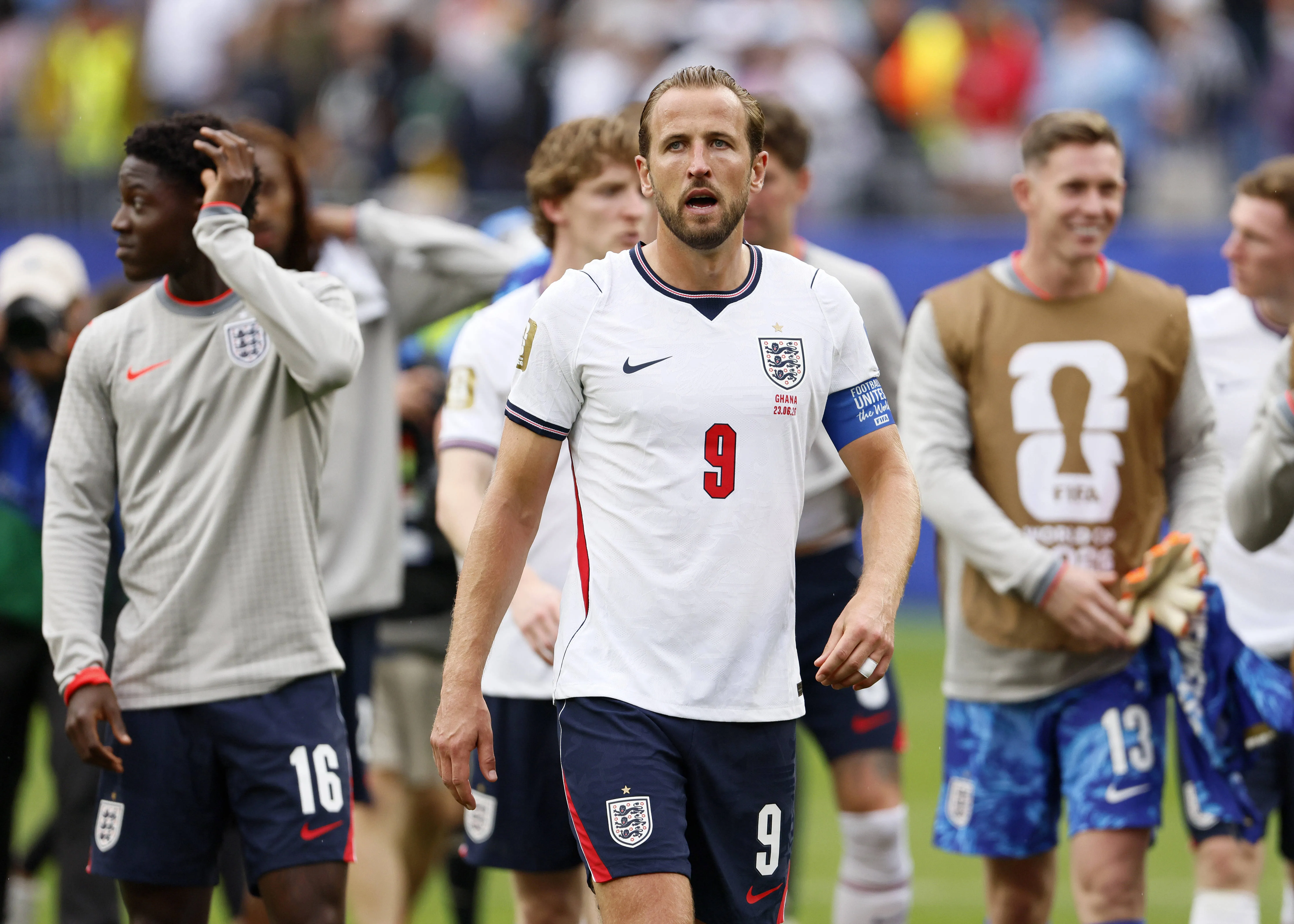  Harry Kane of England leaves the pitch after the FIFA World Cup 2026 Group L match between England and Ghana