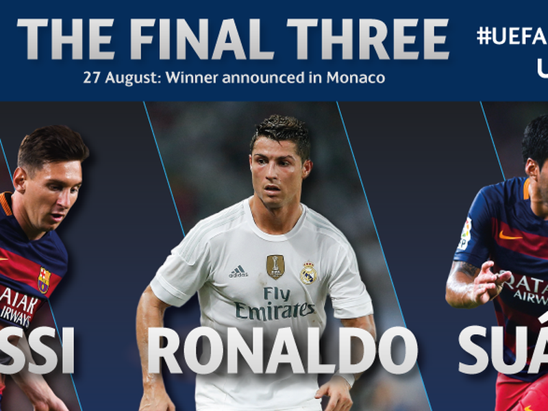 Messi, Ronaldo, Suarez - UEFA Best Player Nominees