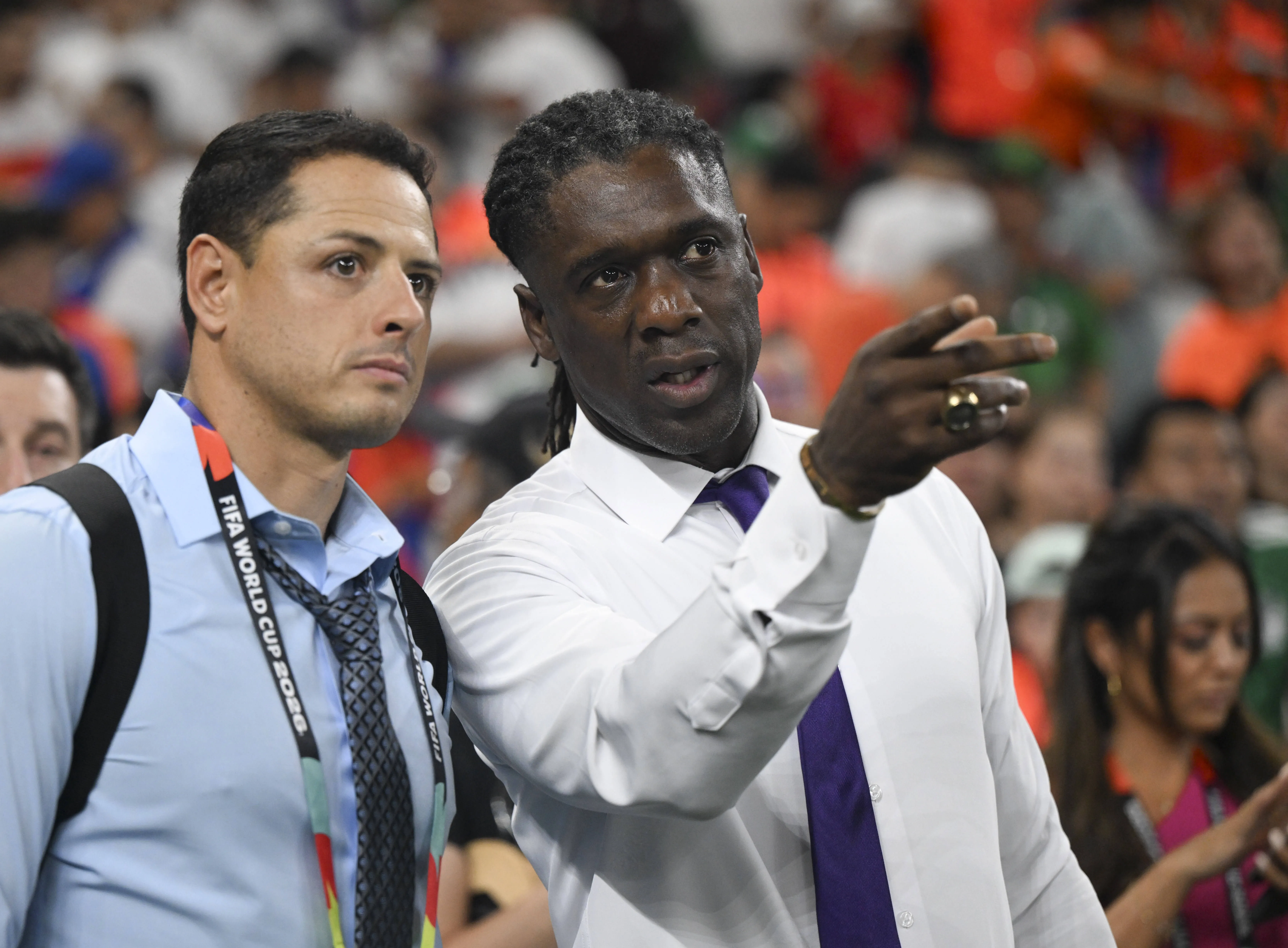 Chicharito, Clarence Seedorf  during the match between the Netherlands and Morocco at the 2026 FIFA World Cup