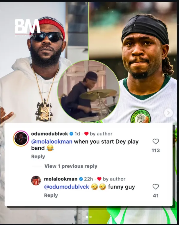 banter between Ademola Lookman and Odumodublvck