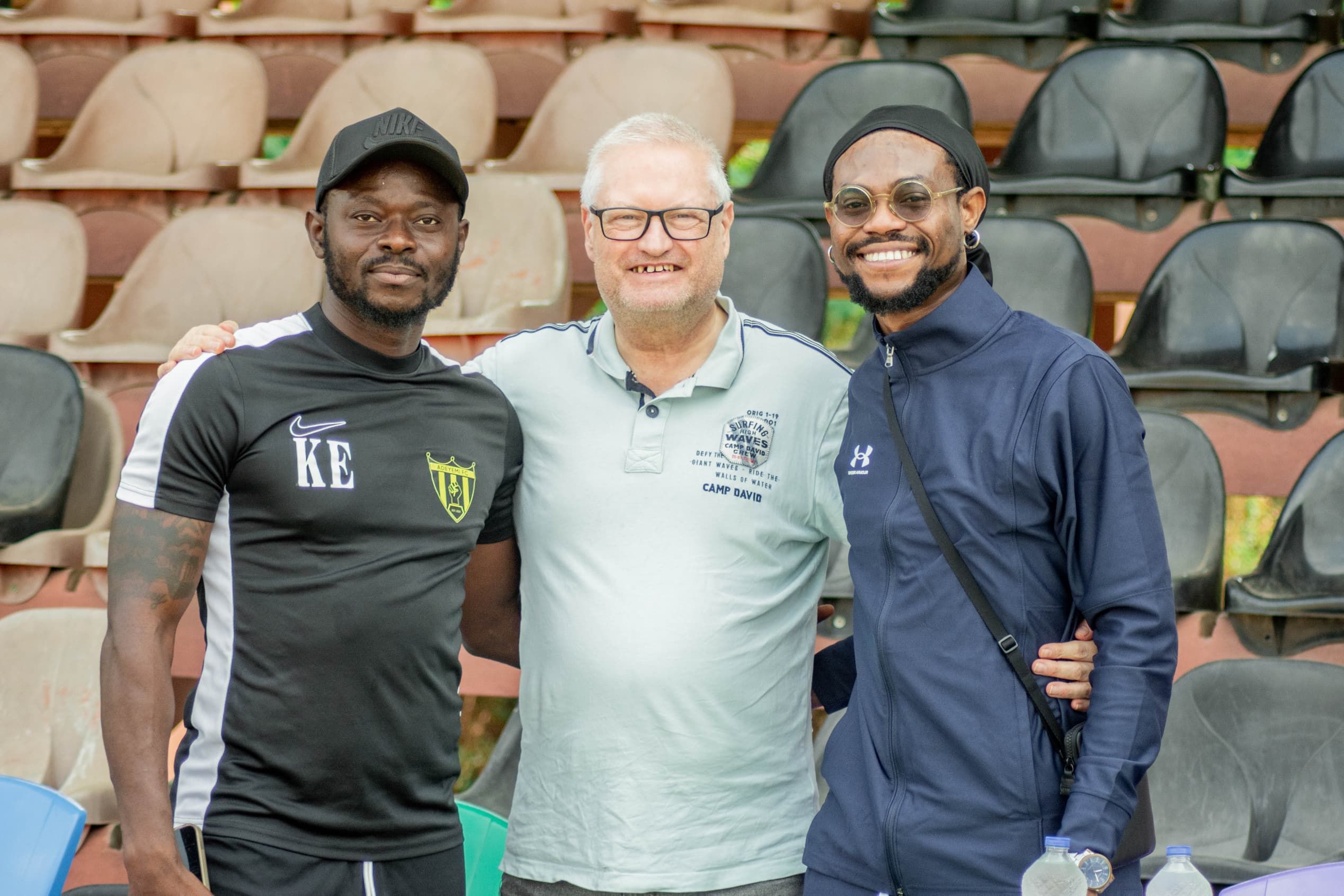 Adeyemi FA coach, Thomas Geist and X-TOUCH founder, OlaOlu Adedayo