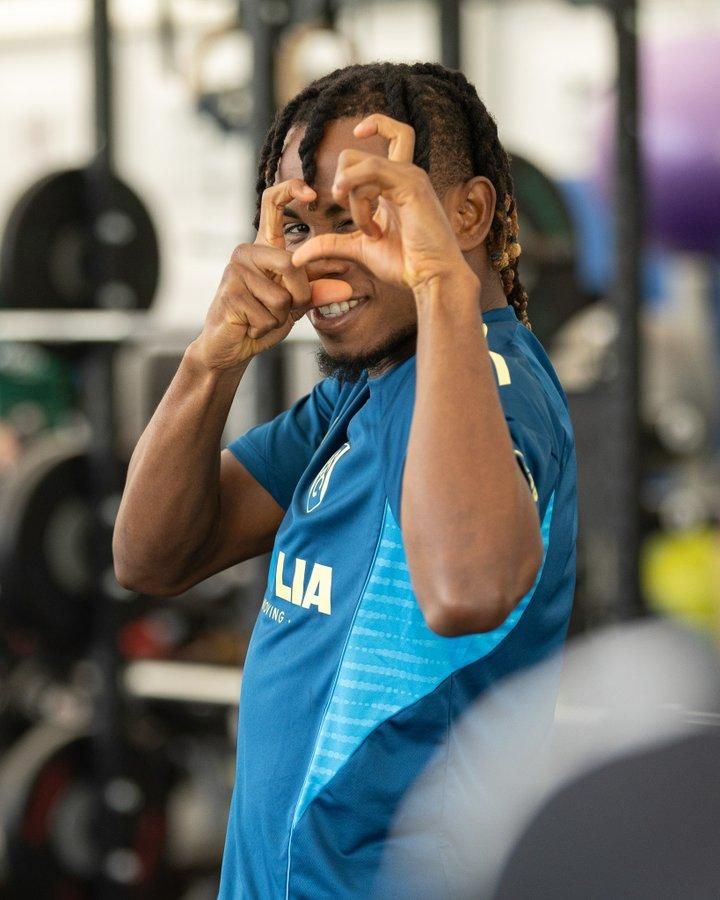 Samuel Chukwueze in training at Fulham