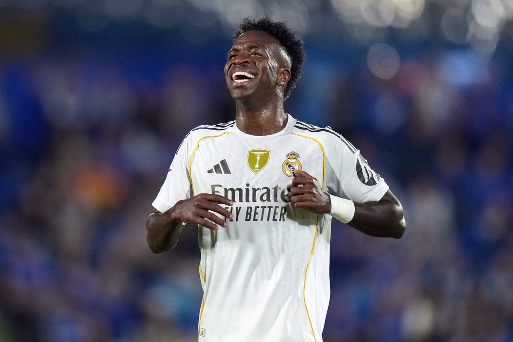 Vinicius Junior during the La Liga EA Sports match between Getafe CF and Real Madrid CF played at Coliseum Stadium on October 19, 2025 in Madrid