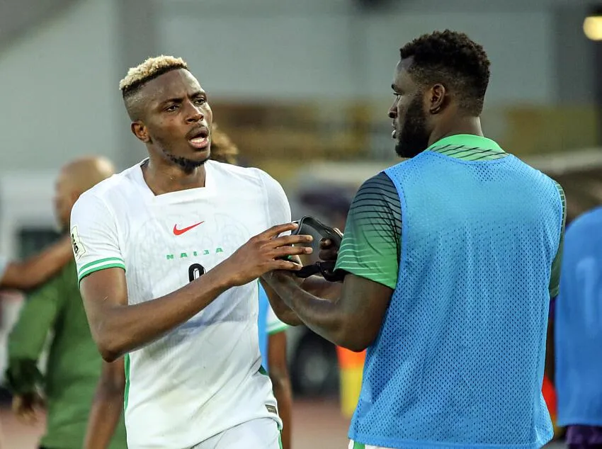 Victor Osimhen with Victor Boniface during FIFA World Cup Qualifiers 2026 match between Nigeria and Zimbabwe