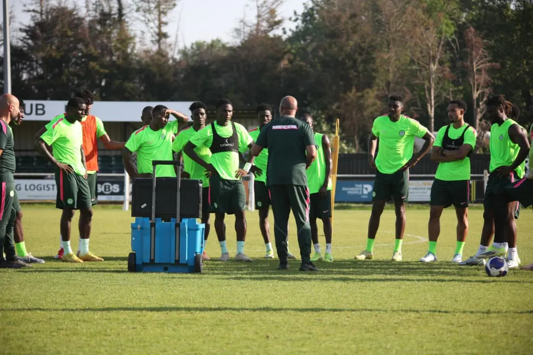 Super Eagles in training for the Unity Cup