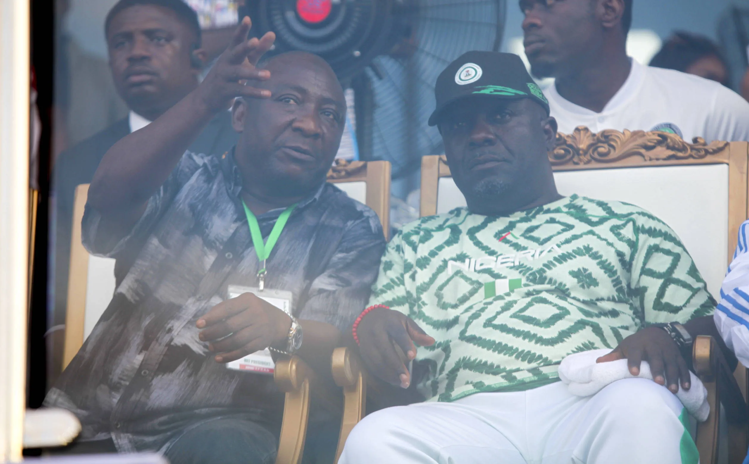Ibrahim Gusau, President of NFF, and Bukola Olopade, Director-General of the National Sports Commission NSC