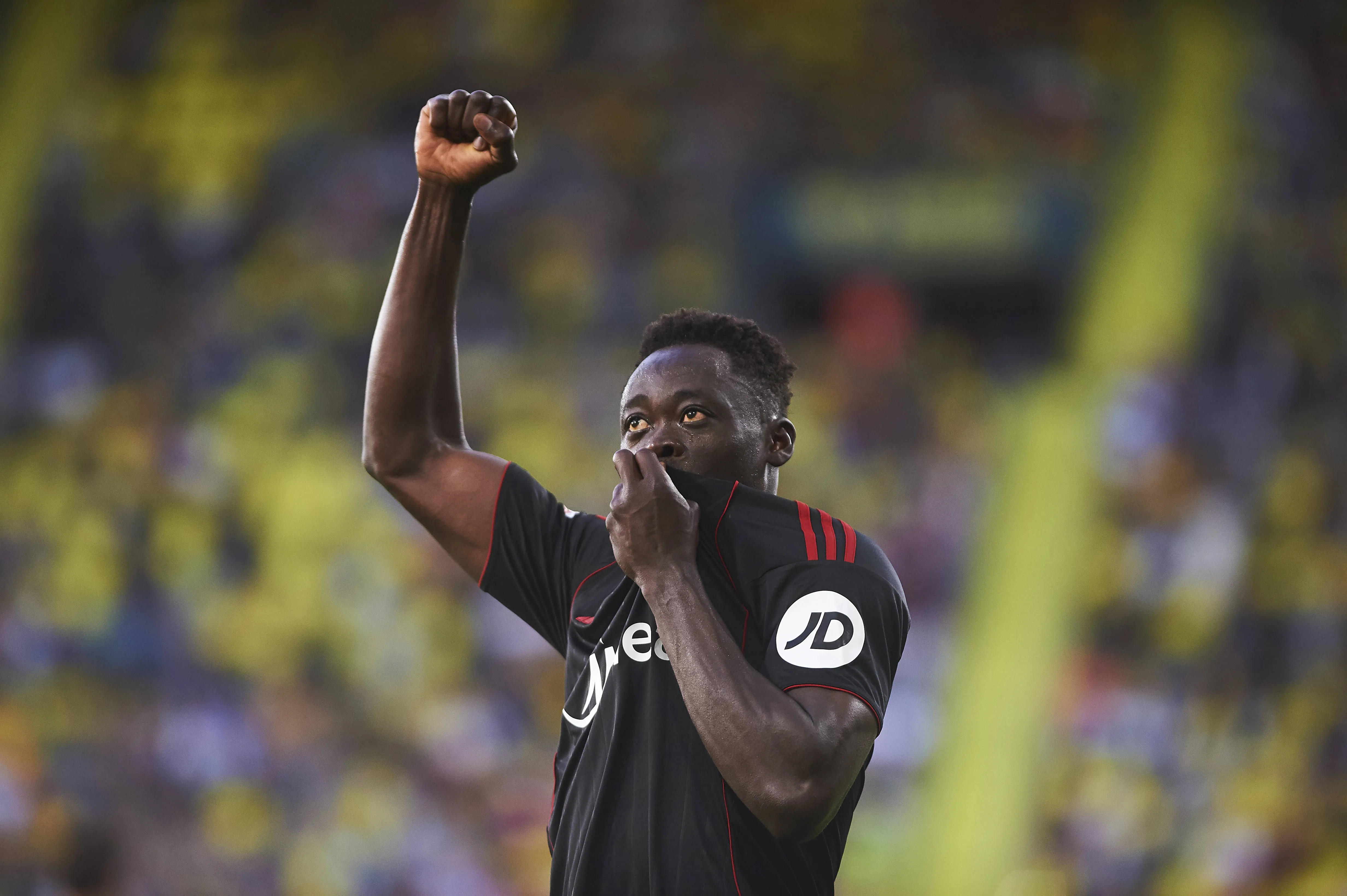 Akor Adams for Sevilla FC during the LaLiga EA Sports match between Villarreal CF and Sevilla FC at Estadio de la Ceramica on May 13, 2026 in Villarreal, Spain.