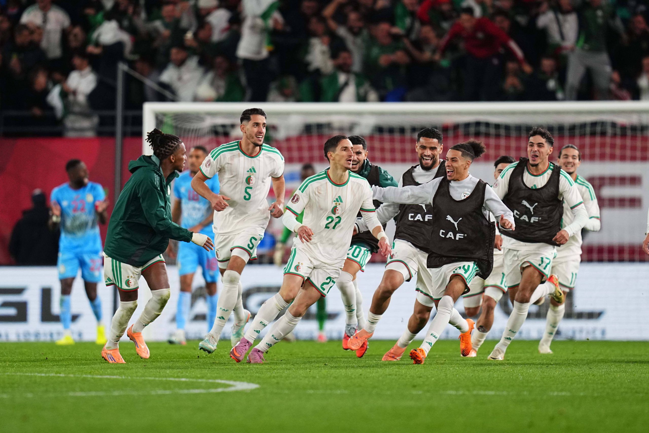 Adil Boulbina celebrates Algeria goal during the Afcon 2025 match between Algeria and DR Congo