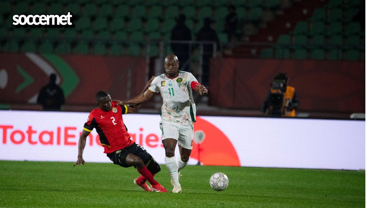Mozambique player in action vs Cameroon at the AFCON 2025