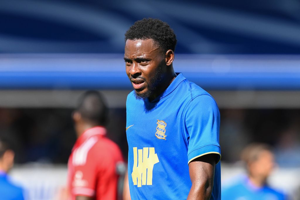 Bright Osayi-Samuel participates in the Pre-Season Trevor Frances Memorial match between Birmingham City and Nottingham Forest at St Andrews Knighthead Park in Birmingham