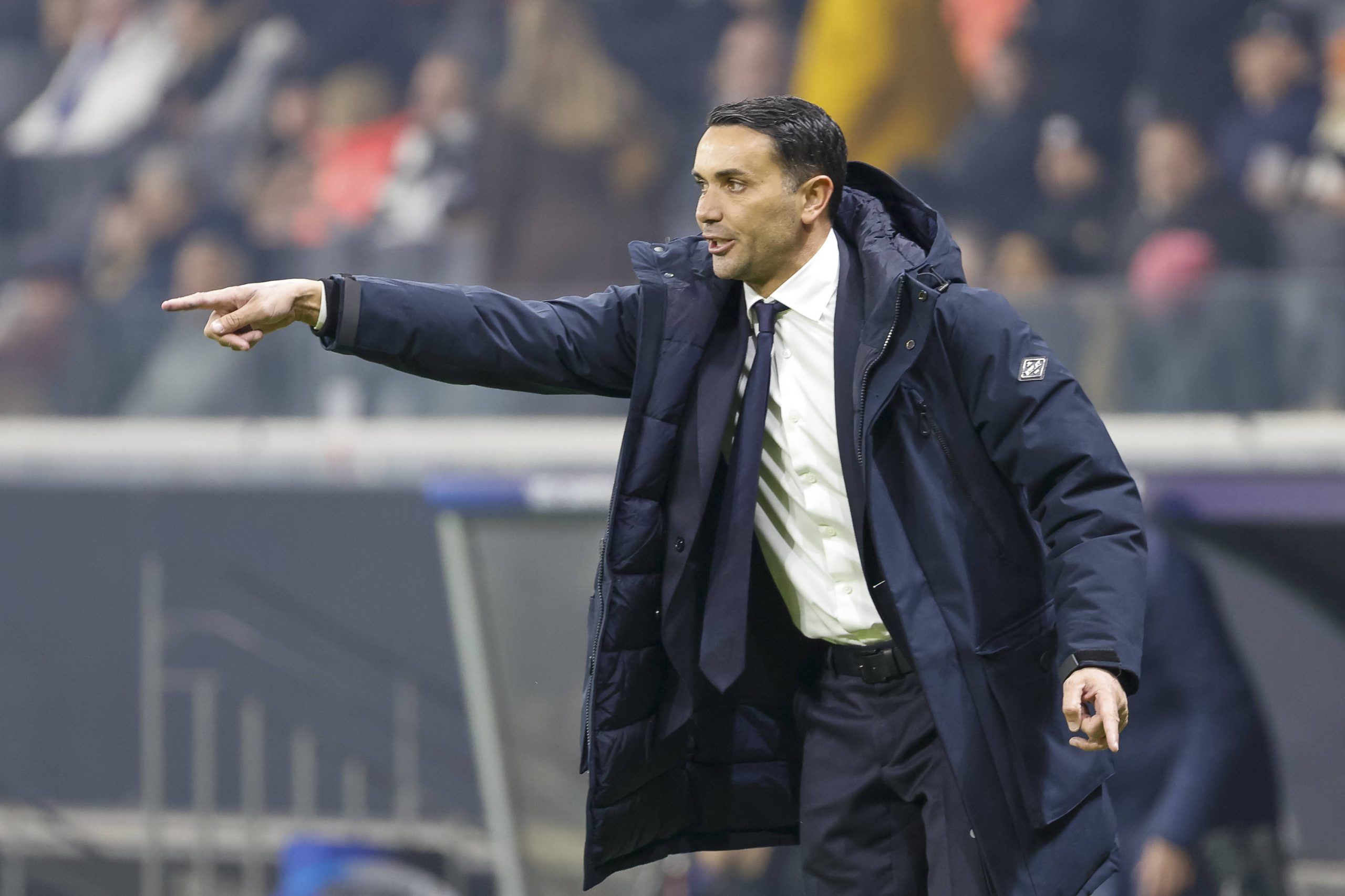Atalanta coach Raffaele Palladino during Eintracht Frankfurt vs. Atalanta clash