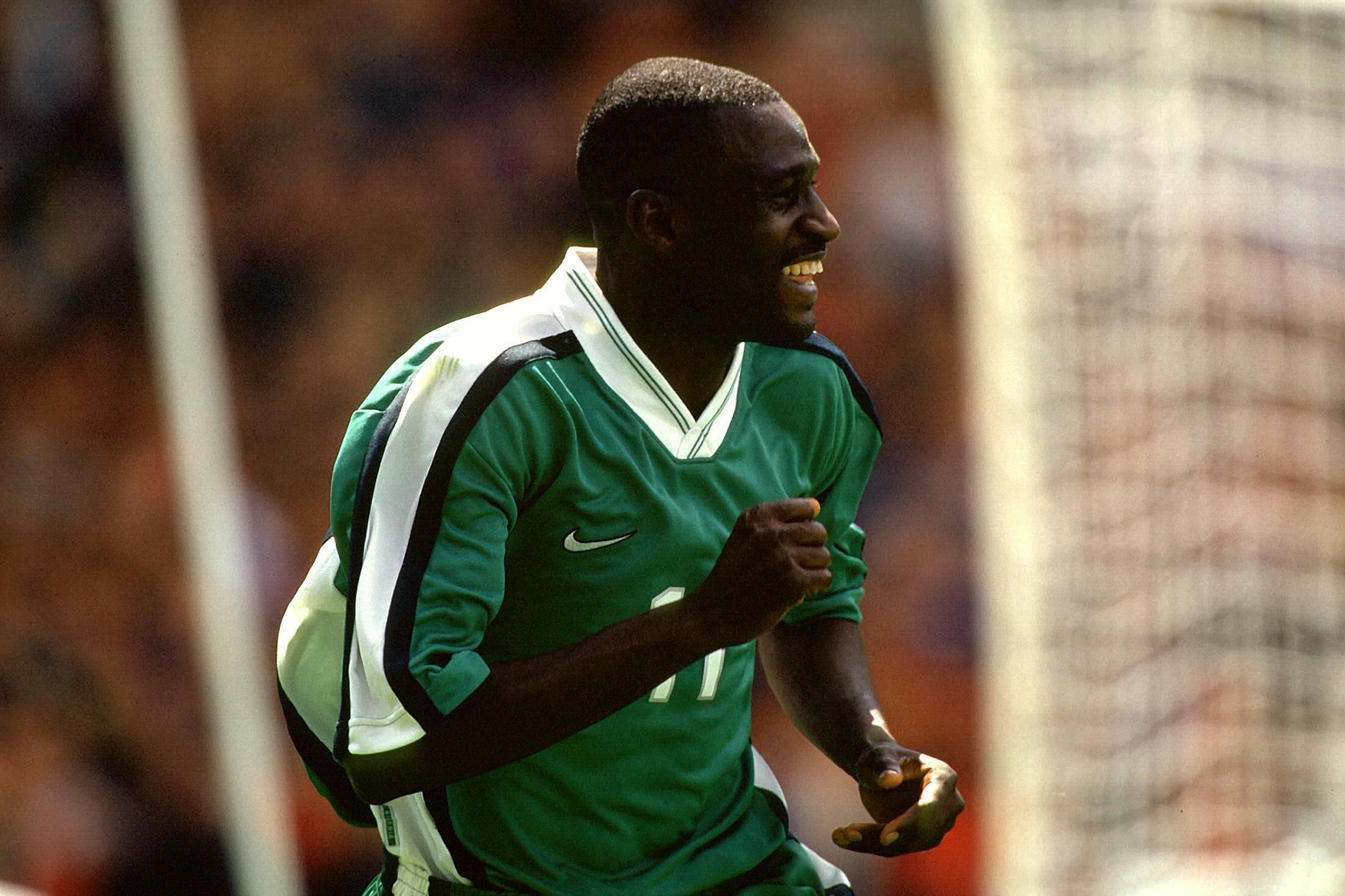 A picture of Garba Lawal in action for Nigeria