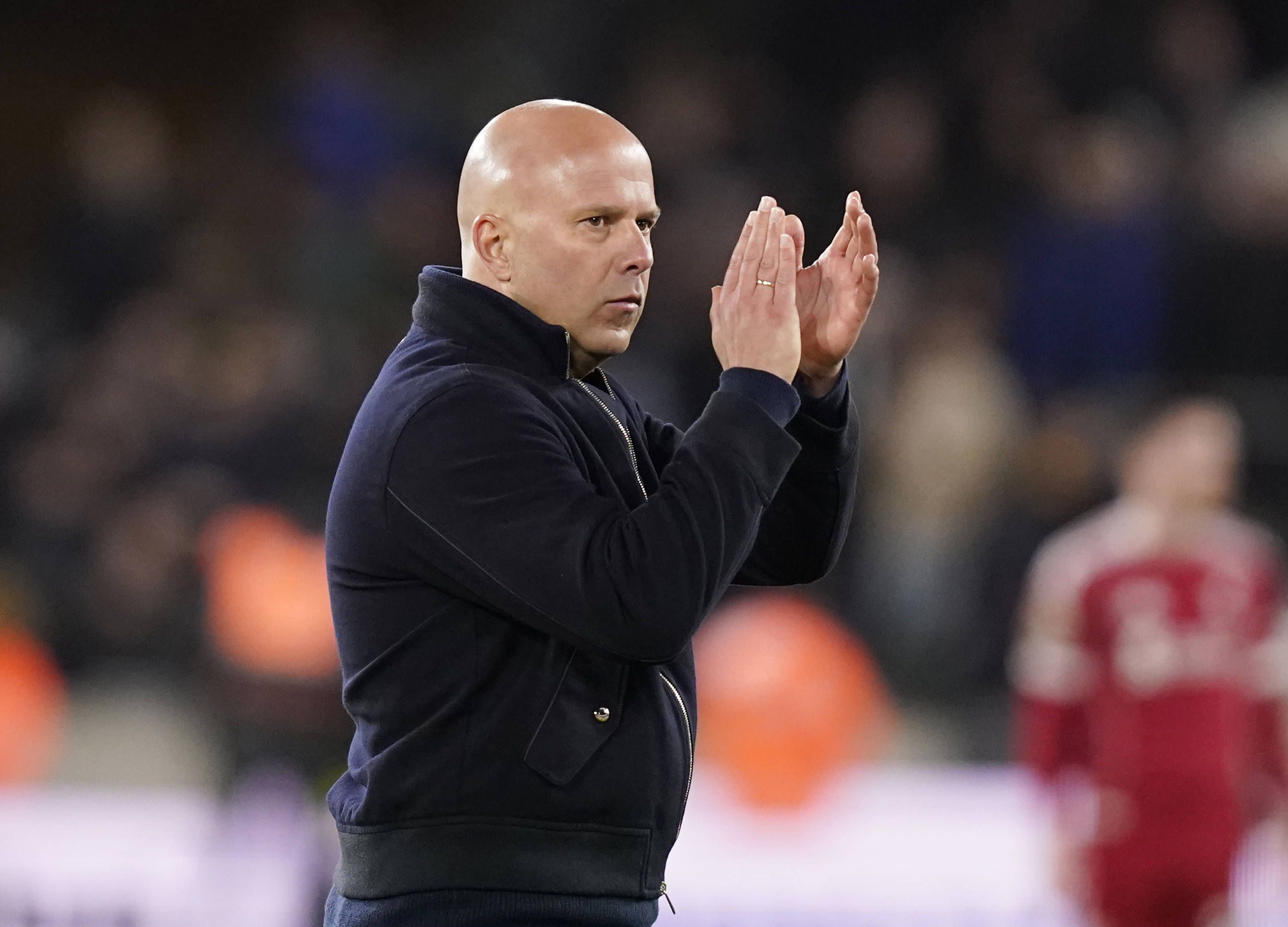 Arne Slot manager of Liverpool during the Wolverhampton Wanderers vs Liverpool Premier League match at Molineux, Wolverhampton