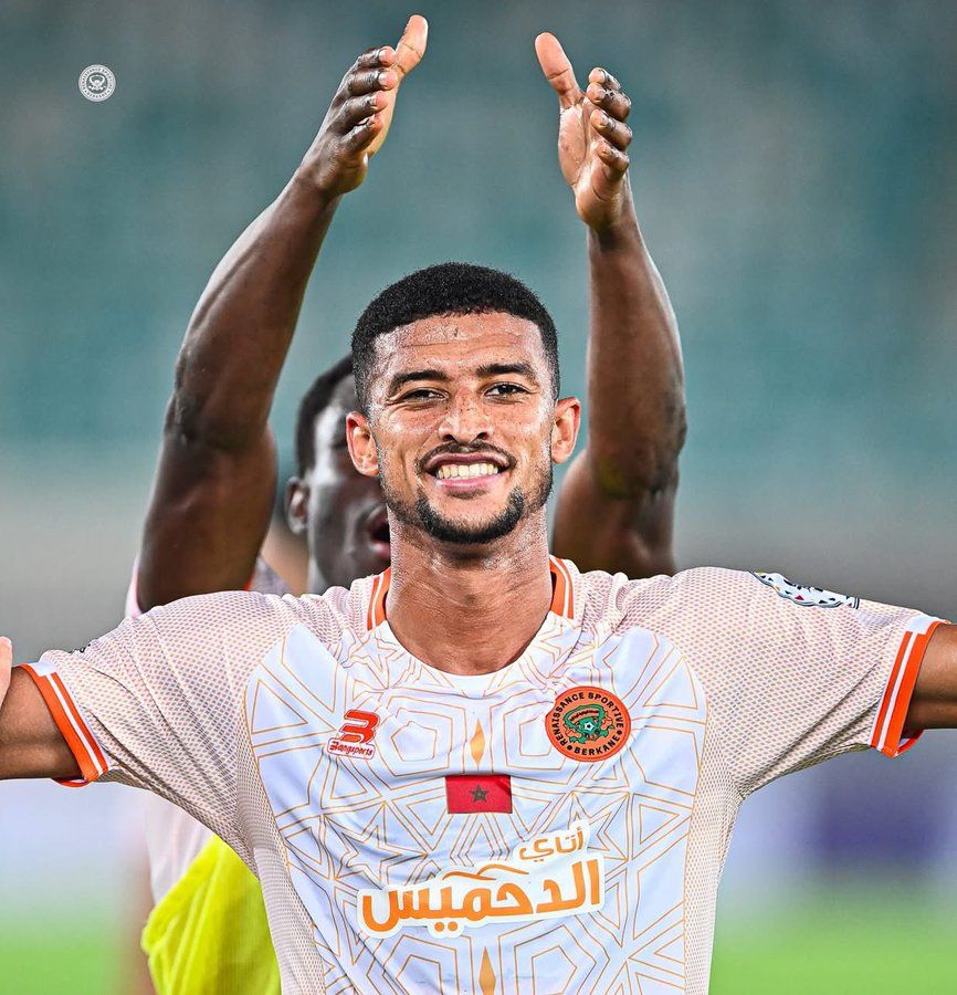 Youness El Kaabi celebrates goal for RS Berkane against Rivers United