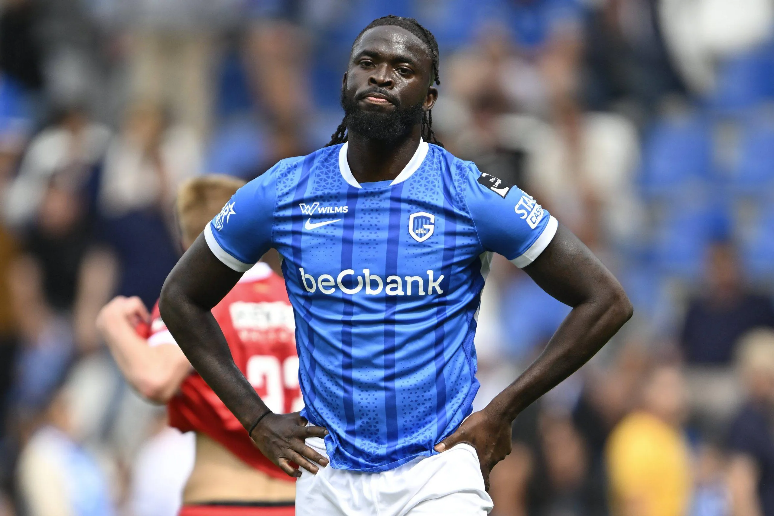 Tolu Arokodare during match between KRC Genk and Royal Antwerp