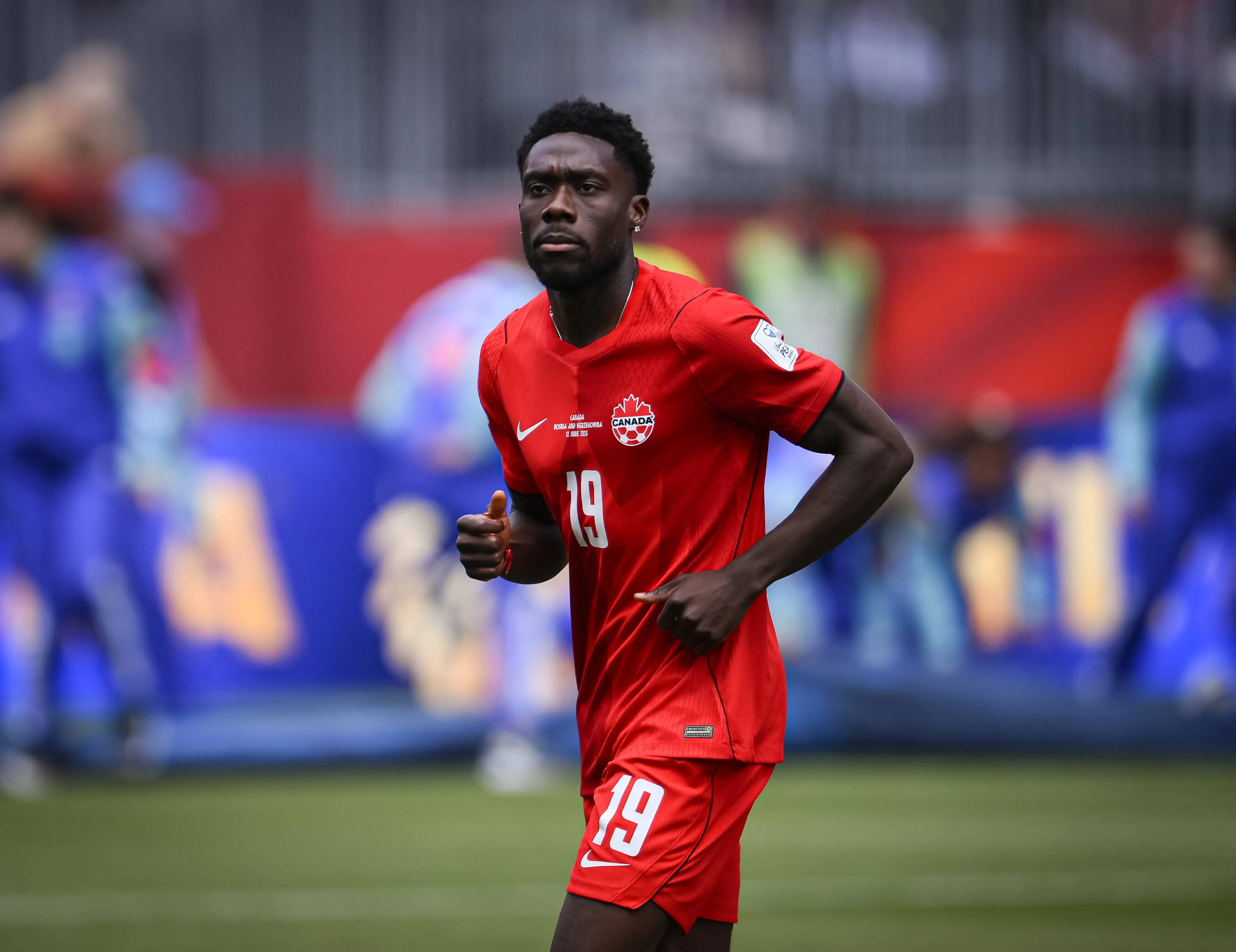 Alphonso Davies in action for Canada