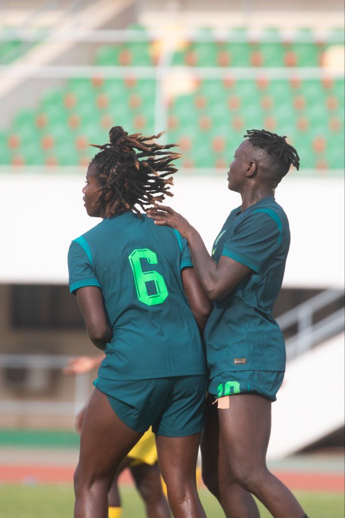 Super Falcons stars Esther Okoronkwo and Chinwendu Ihezuo 