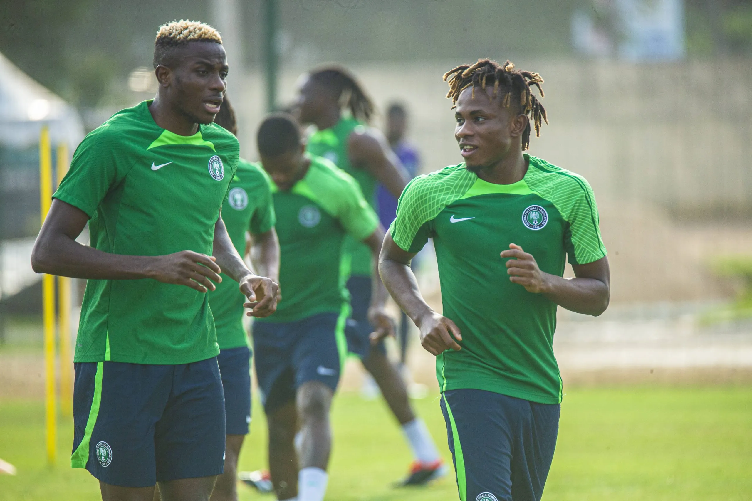 Super Eagles stars Victor Osimhen and Samuel Chukwueze