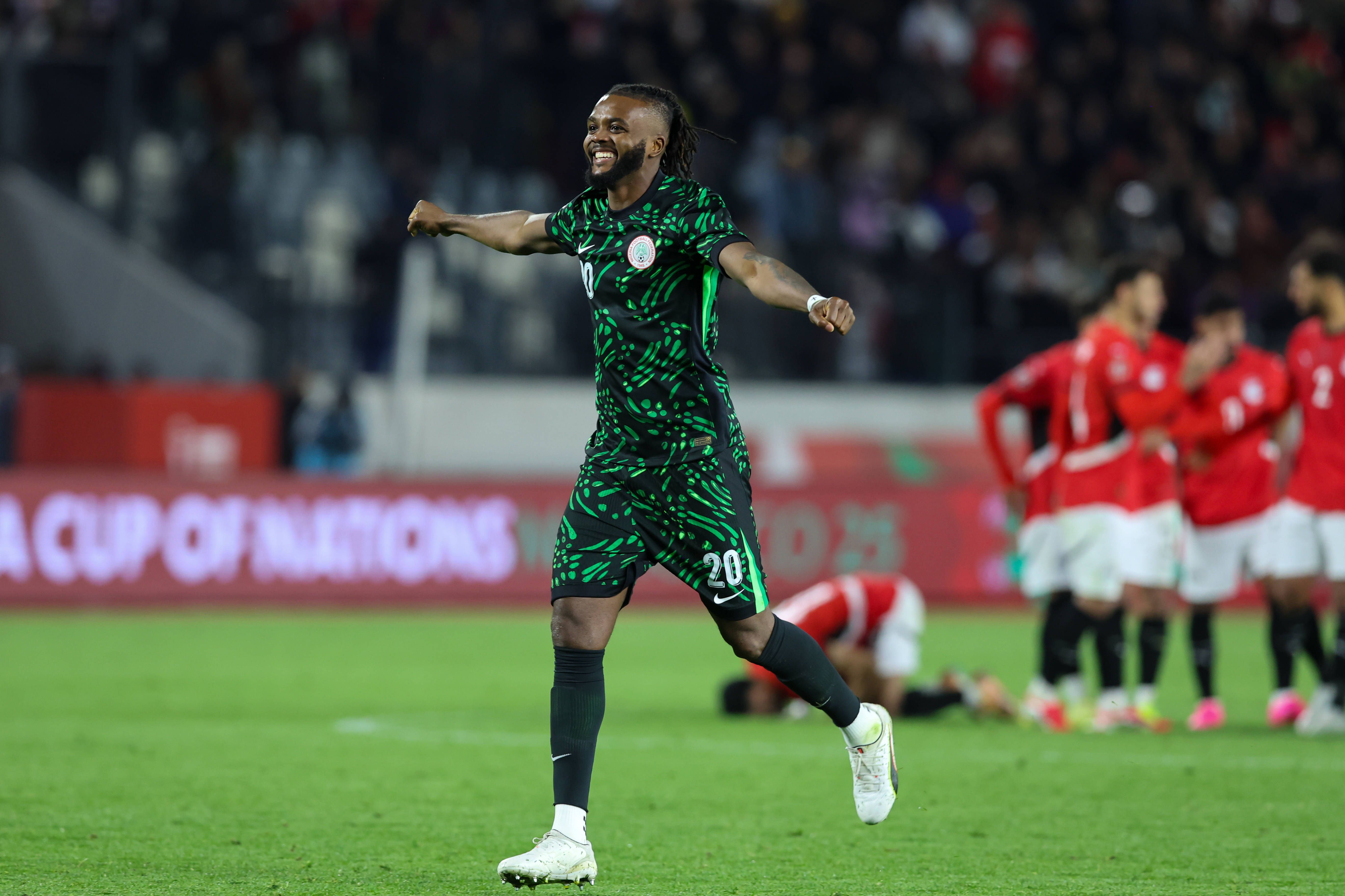 Chidozie Collins Awaziem 20 of Nigeria celebrates After winning on penalties and securing third place during Africa Cup of Nations CAN 2025 3rd Place match between Nigeria and Egypt at the Mohammed V Stadium in Casablanca on January 17, 2026.
