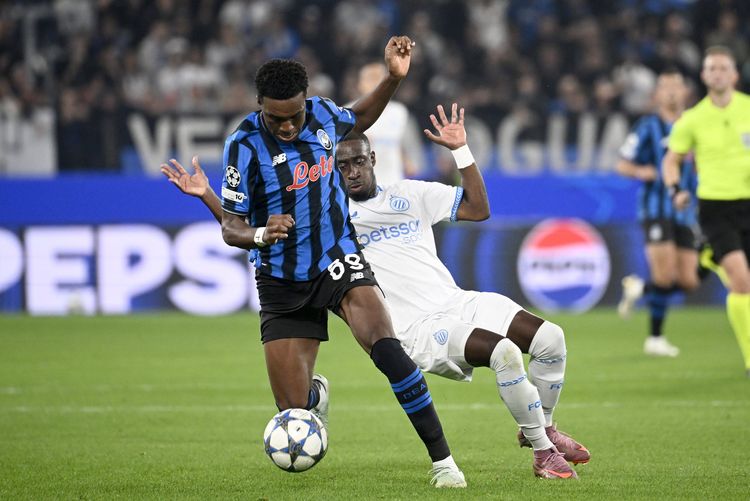 Nigerian youngster Ahanor Honest defender of Atalanta and Forbs Carlos forward of Club Brugge during the UEFA Champions League 2025/26 League Phase MD2