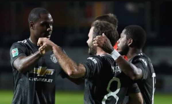 Ighalo with Mata at Manchester United