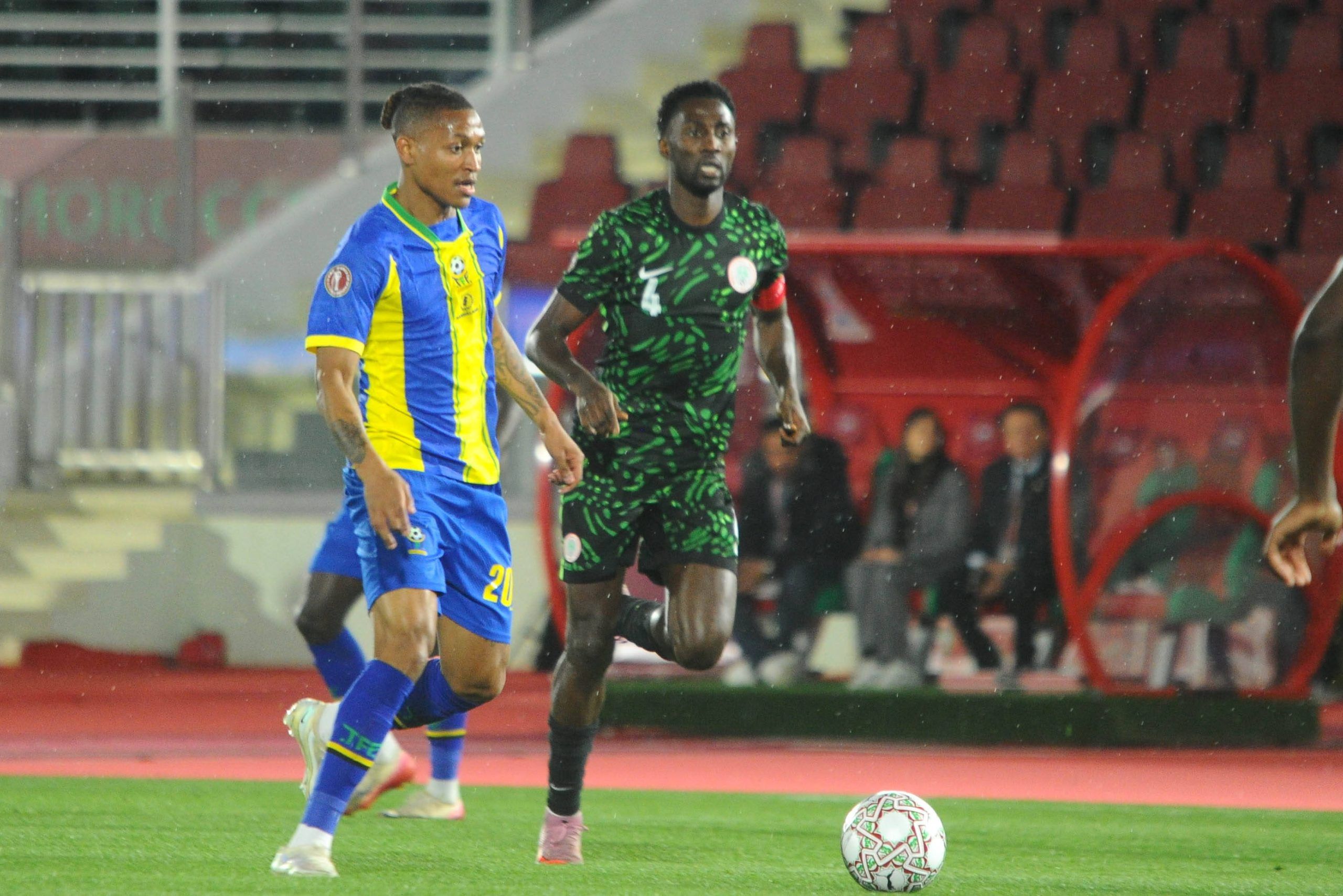 Wilfred Ndidi and Novatus Miroshi of Tanzania during the AFCON match between Nigeria and Tanzania