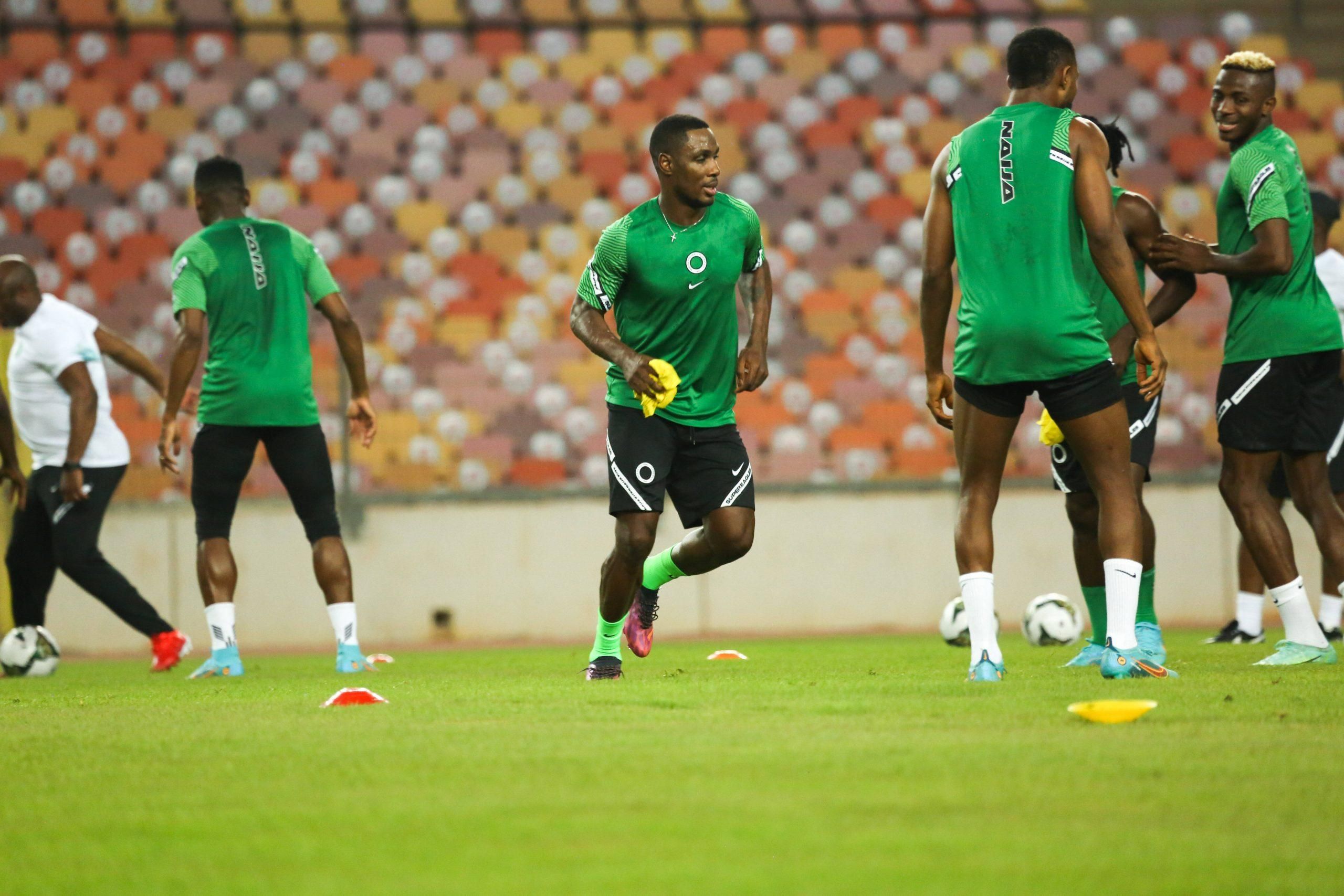 Ighalo Odion of Nigeria during the Super Eagles training 