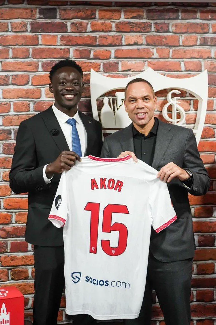 Nigeria's Akor Adams at his Sevilla unveiling