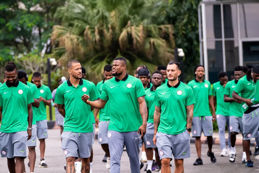 Super Eagles stars arrive at the Godswill Akpabio International Stadium in Uyo ahead of Nigeria's 2026 FIFA World Cup qualifier clash against Rwanda