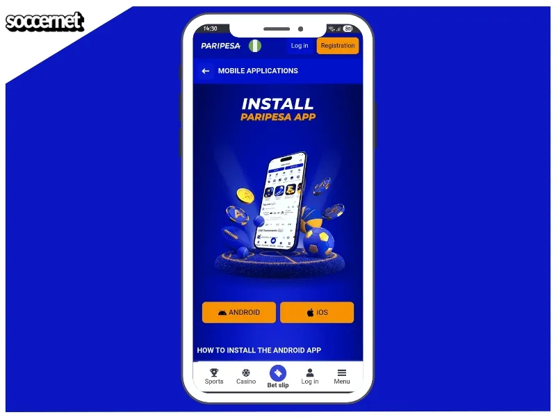 PariPesa app APK download interface on the official website.
